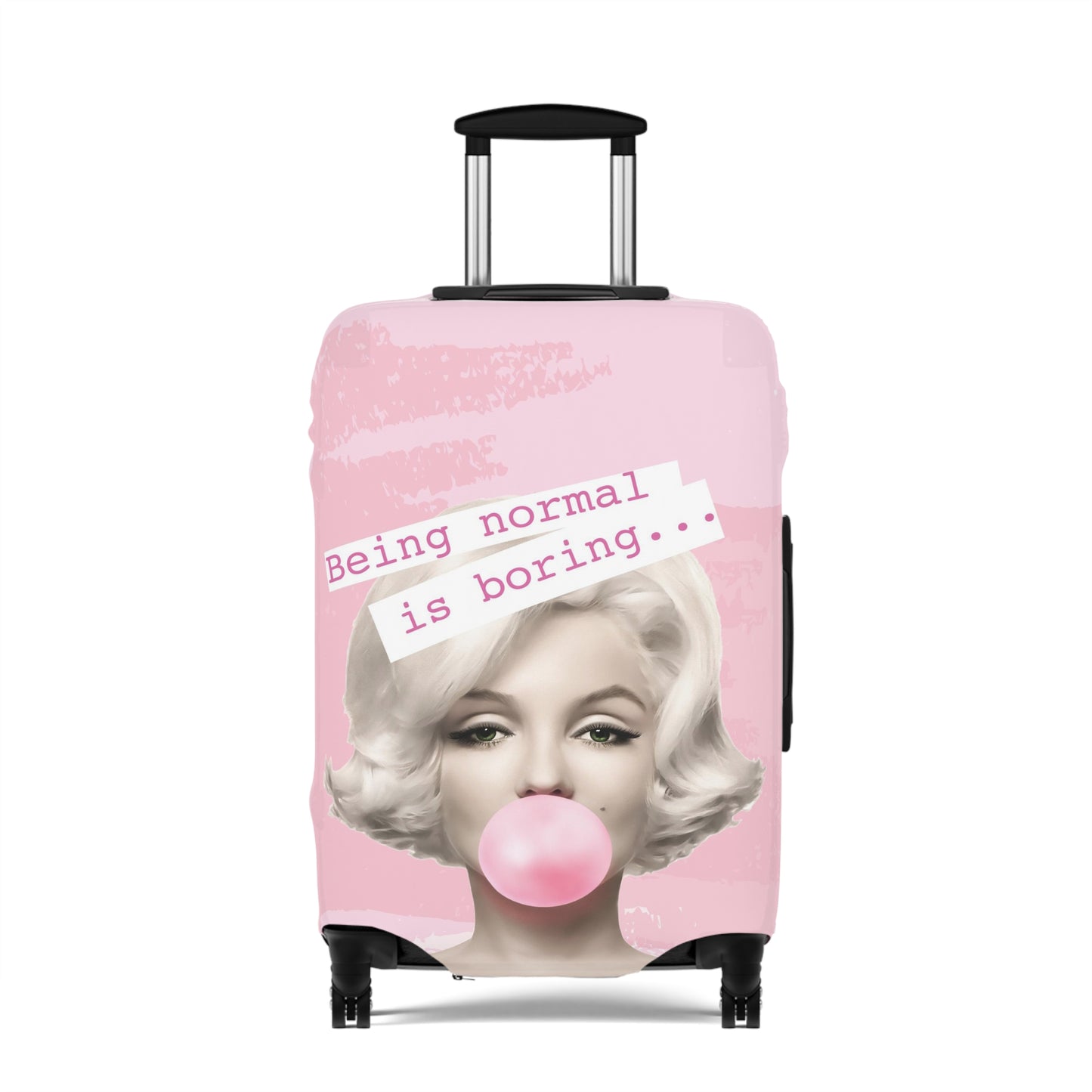 Marilyn Monroe Luggage Cover - Being Normal is Boring - Light Pink