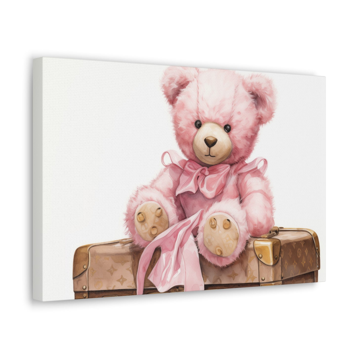 Canvas Gallery Wrap - LV Bear Wall Art - Gold Buttons