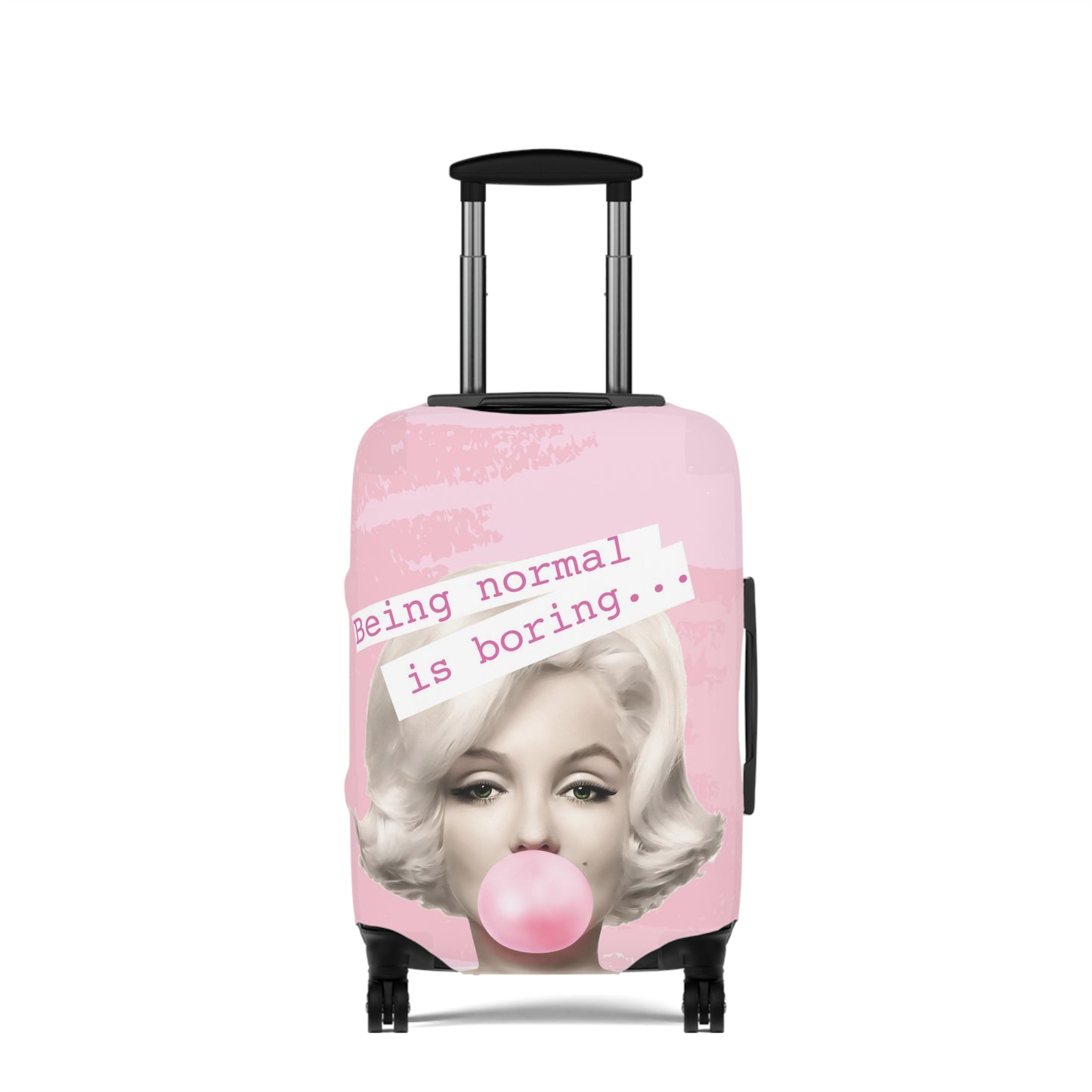 Marilyn Monroe Luggage Cover - Being Normal is Boring - Light Pink