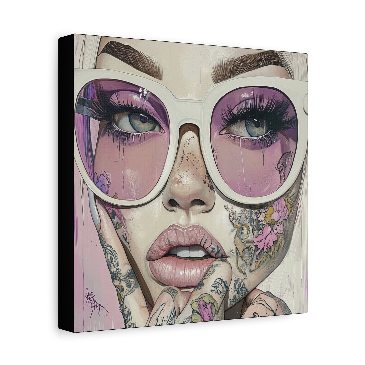 Canvas Gallery Wrap, Ladies in Lenses Wall Art, Abstract Femme Girl Art - Heather