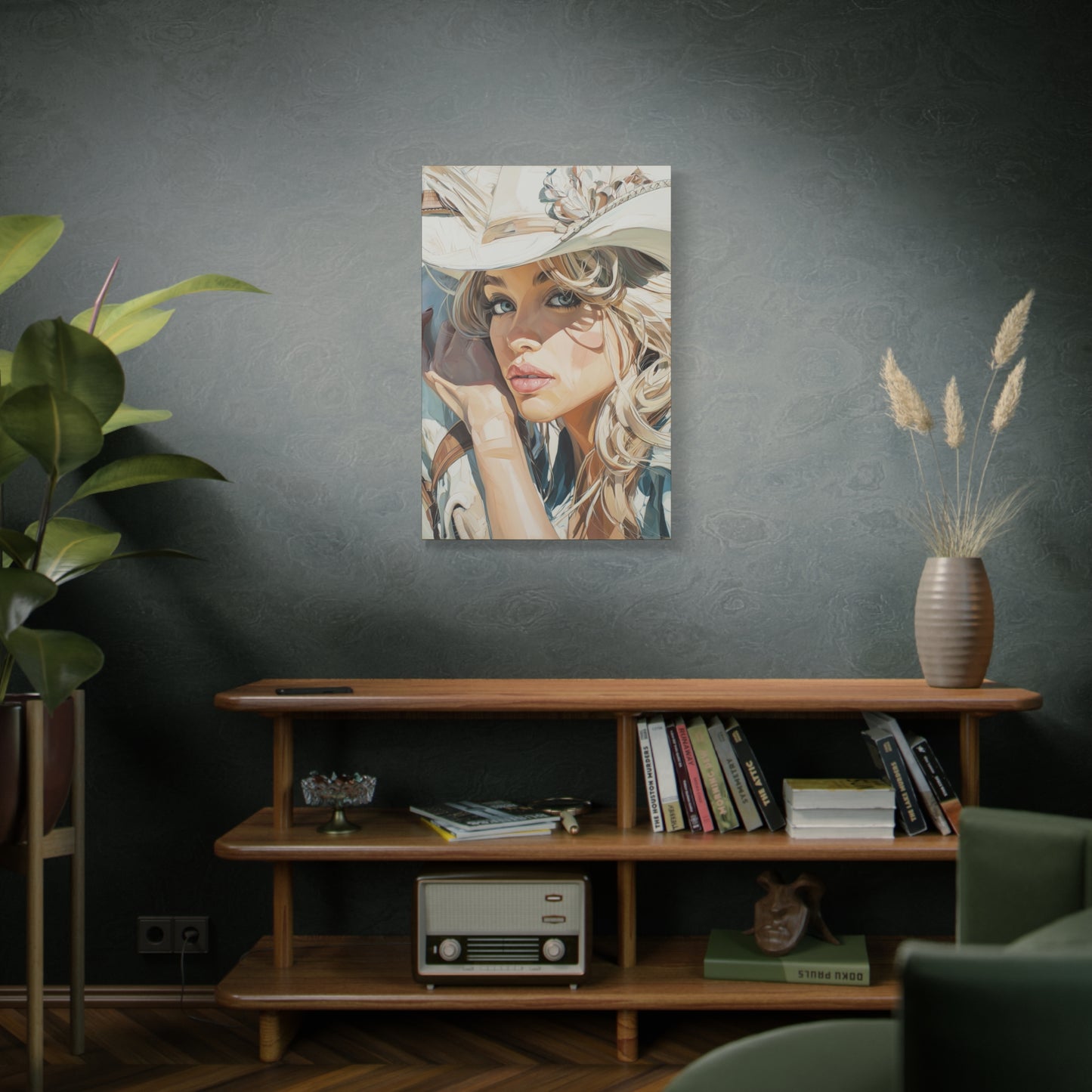 Gallery Wrapped Canvas, Wranglers and Wreckage Art Canvas, Erotic Pinup Art Canvas – Josie