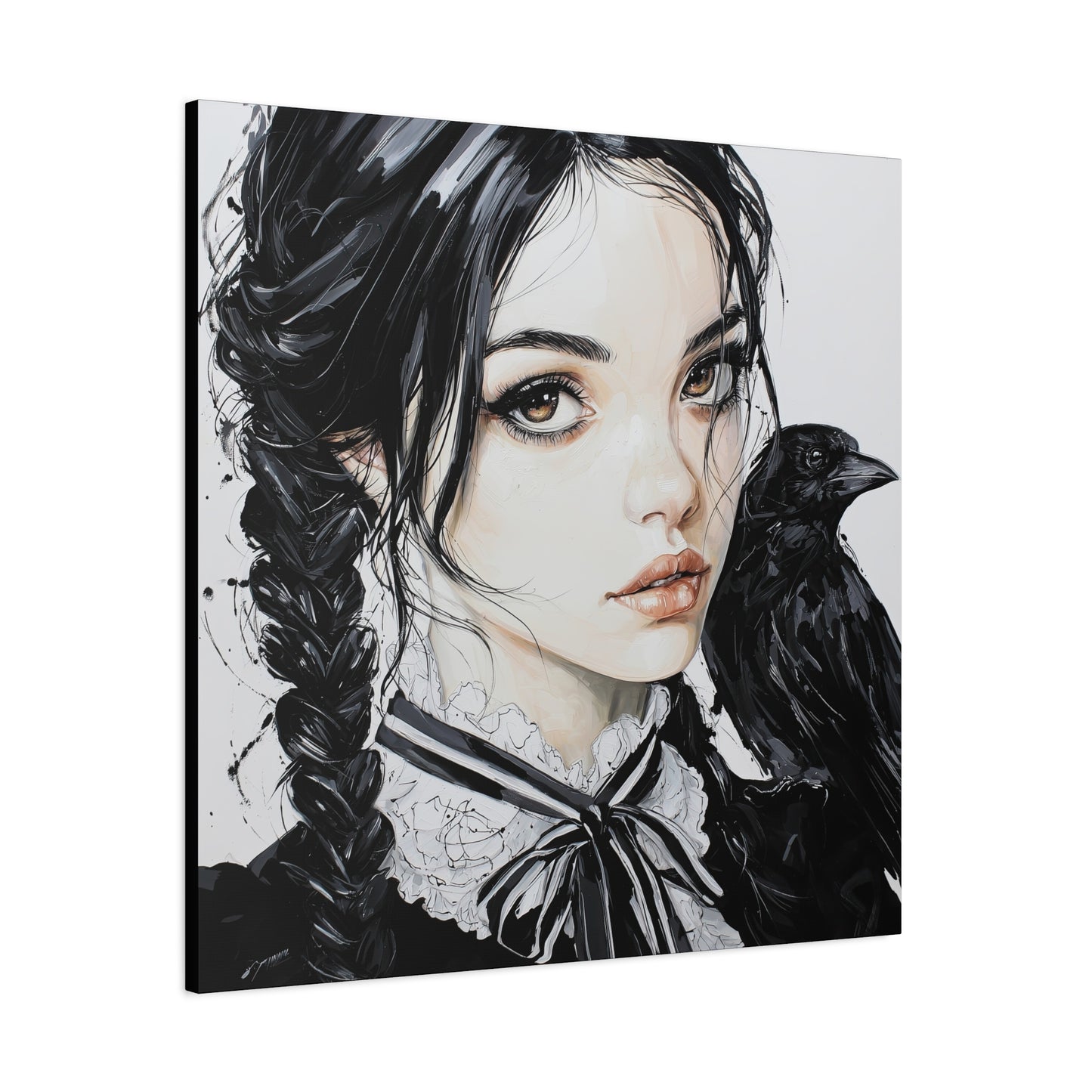 Gallery Wrapped Canvas, Myth and Bones Gothic Art Canvas, Dark Muse Canvas - Elowen