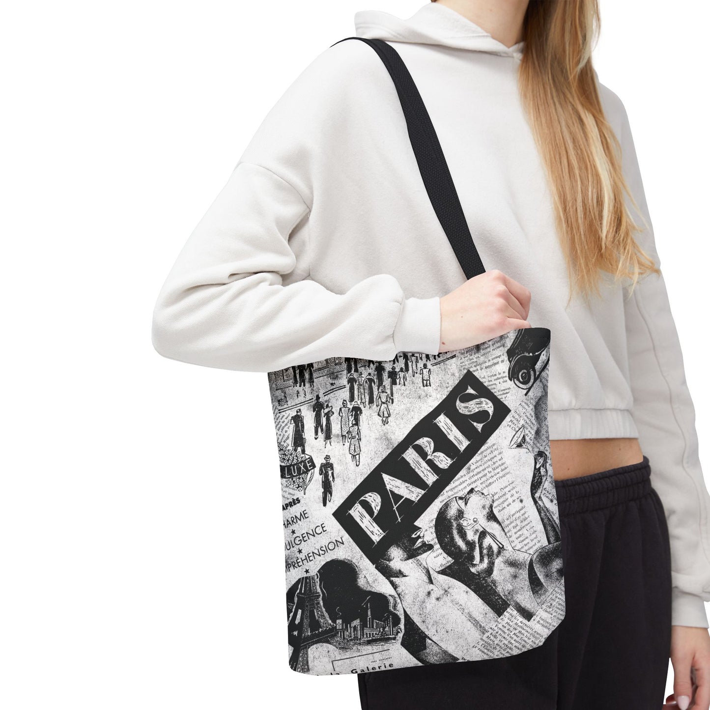 Vintage News From Paris Tote Bag, Utility Tote - Fashion Tote - Paris Fashion Bag