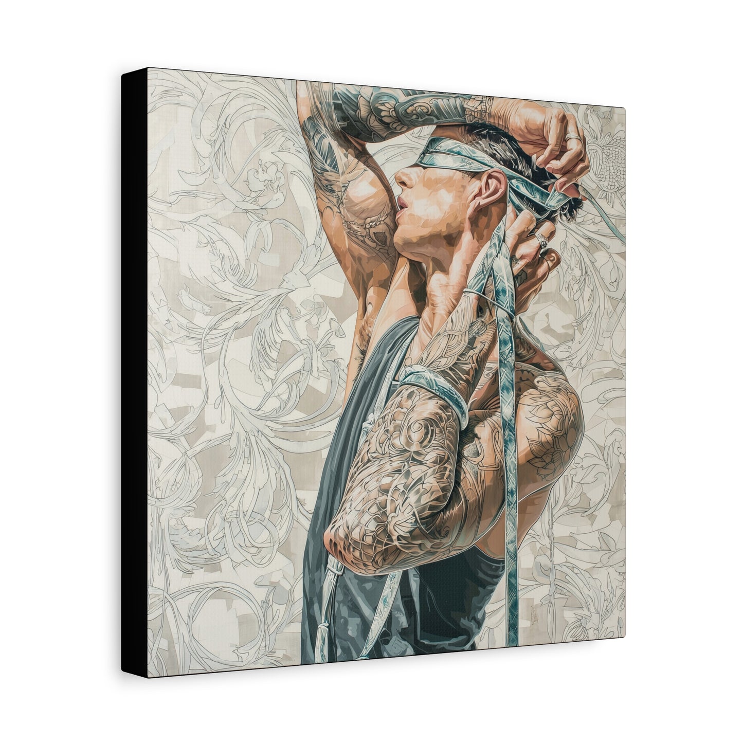 Gallery Wrapped Canvas, Ropes and Reverence Art Canvas, Erotic Shibari Art Canvas – Ronan