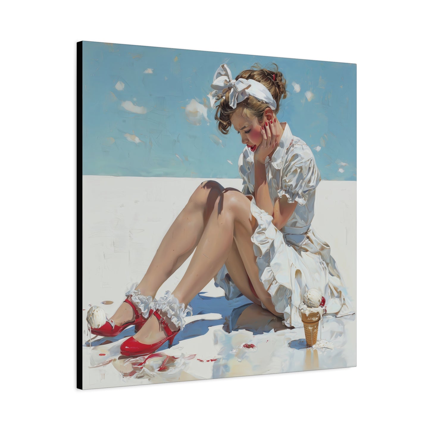 Gallery Wrapped Canvas, Sweet Summer Nostalgia, Sugar and Spice Art Canvas, Ice Cream Dreams Art – Polly