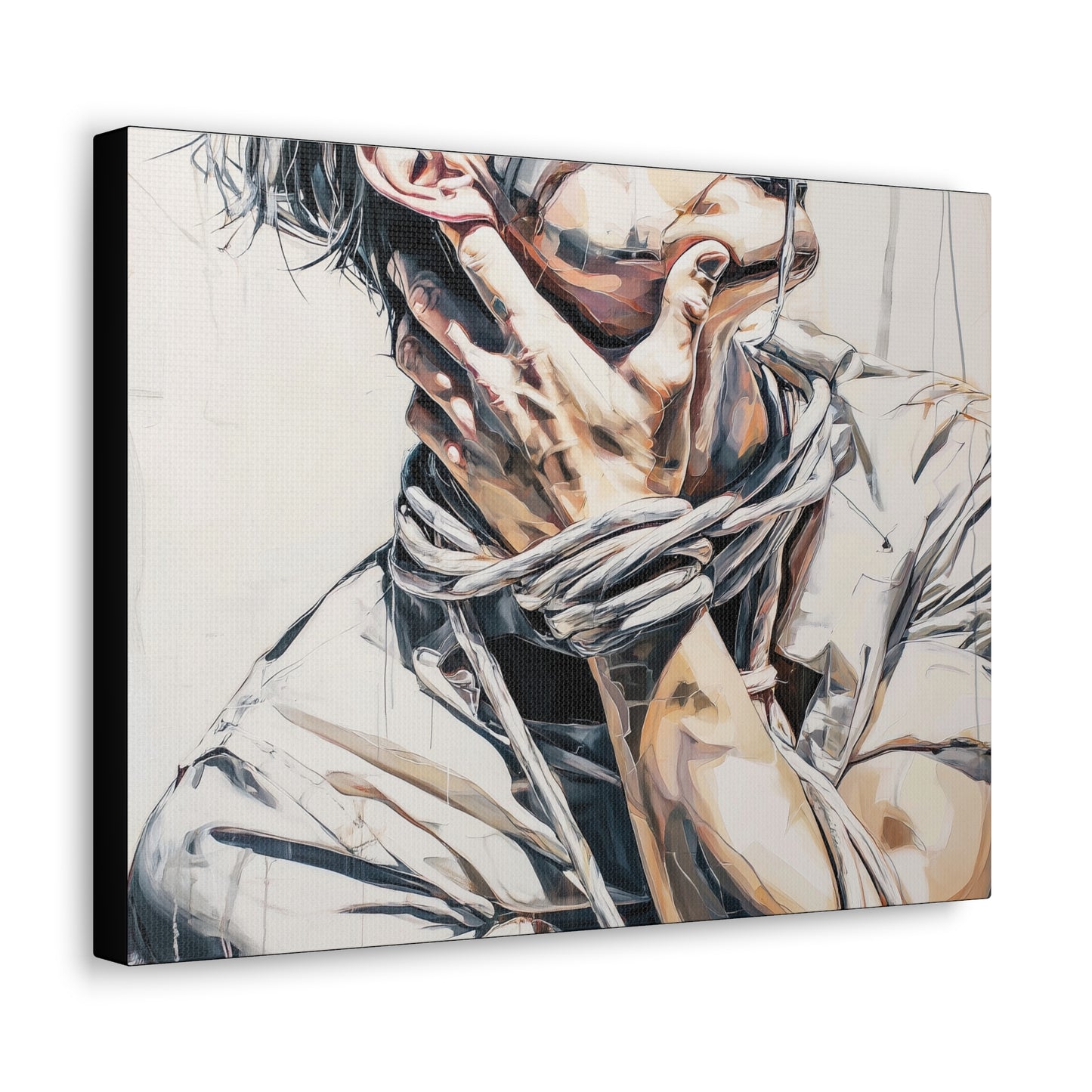 Gallery Wrapped Canvas, Ropes and Reverence Art Canvas, Erotic Shibari Art Canvas – Gary