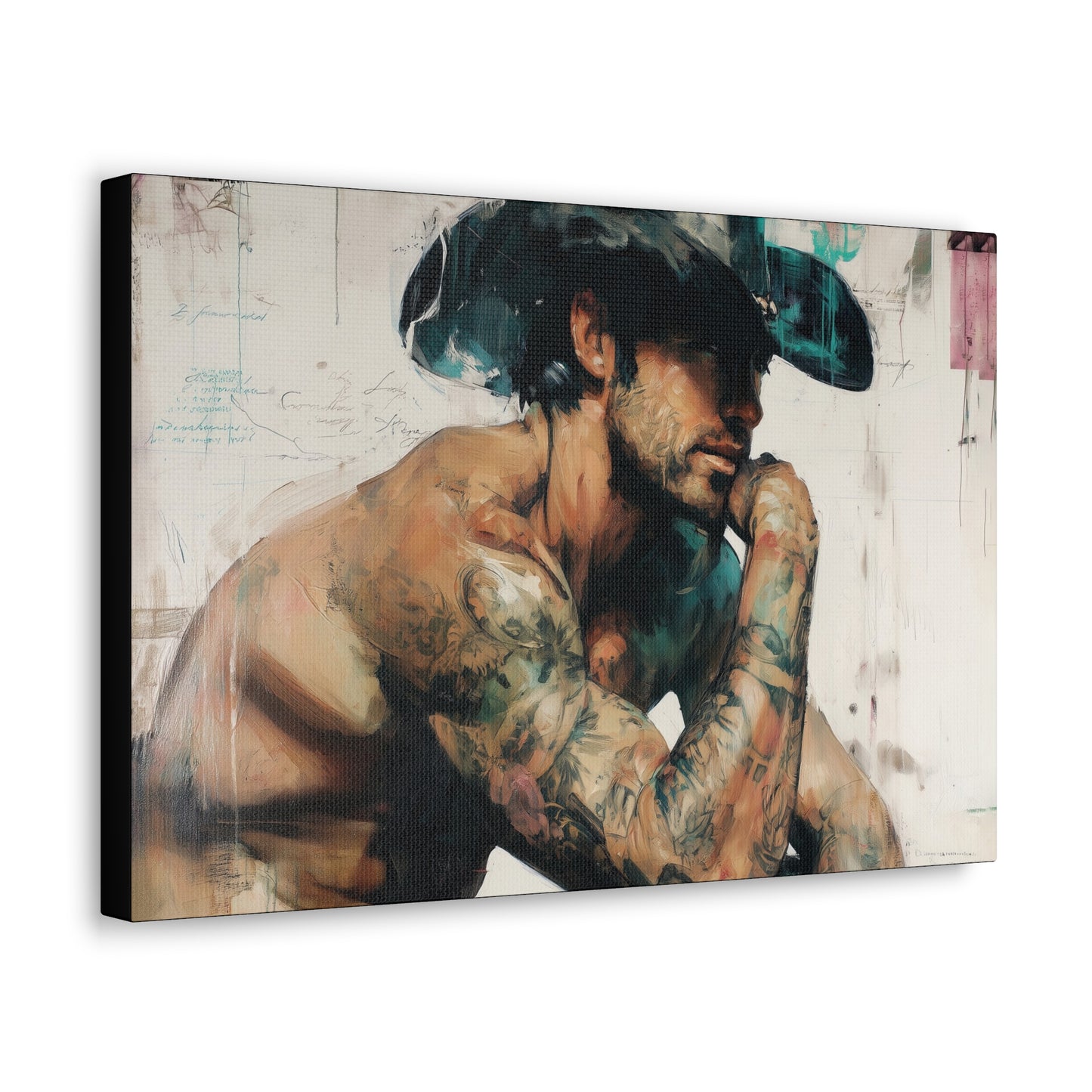 Gallery Wrapped Canvas, Wranglers and Wreckage Art Canvas, Erotic Pinup Art Canvas – Jimmy