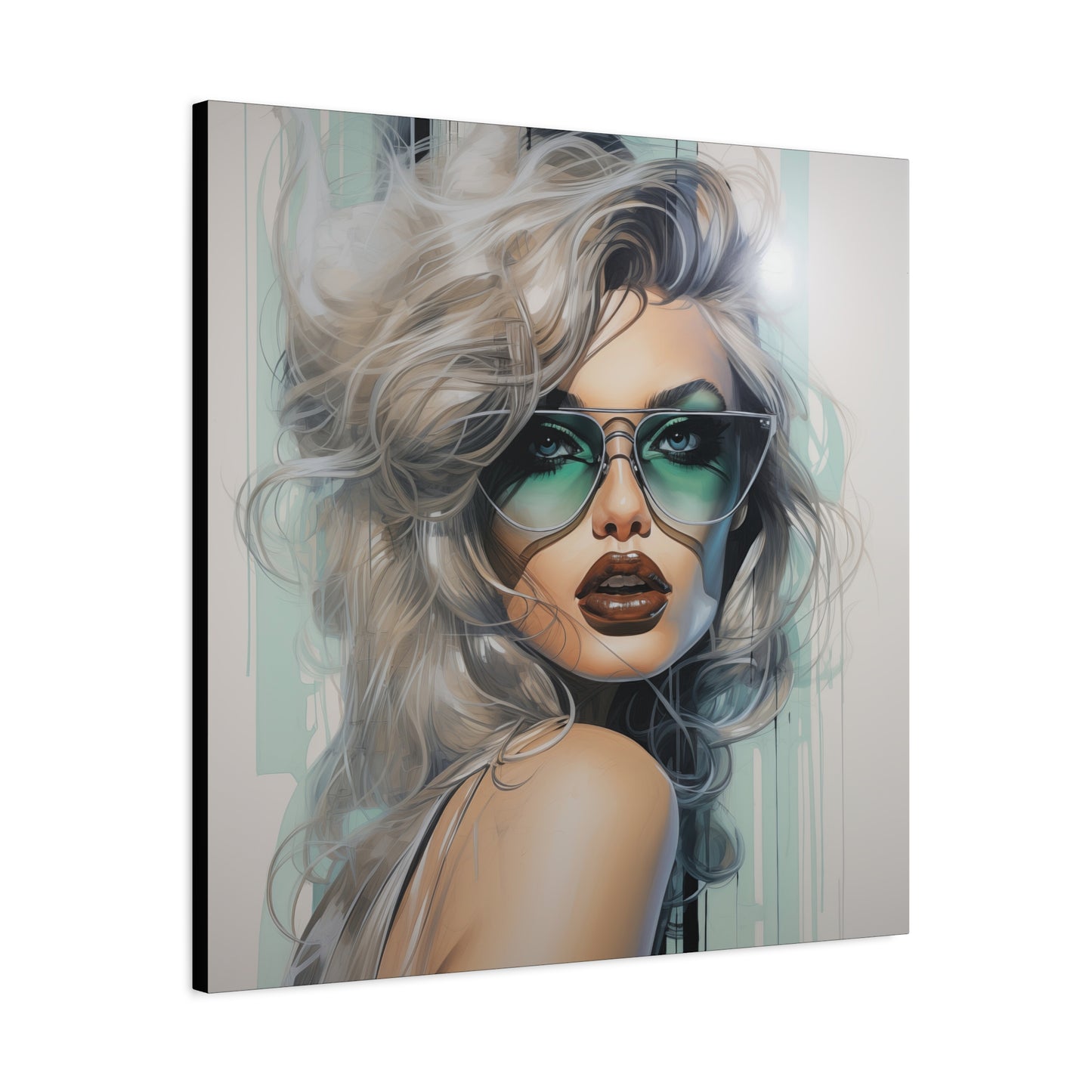 Canvas Gallery Wrapped High-Fashion Wall Art, Stylish Decor, Retro Femme Doll Pop Art – Natasha