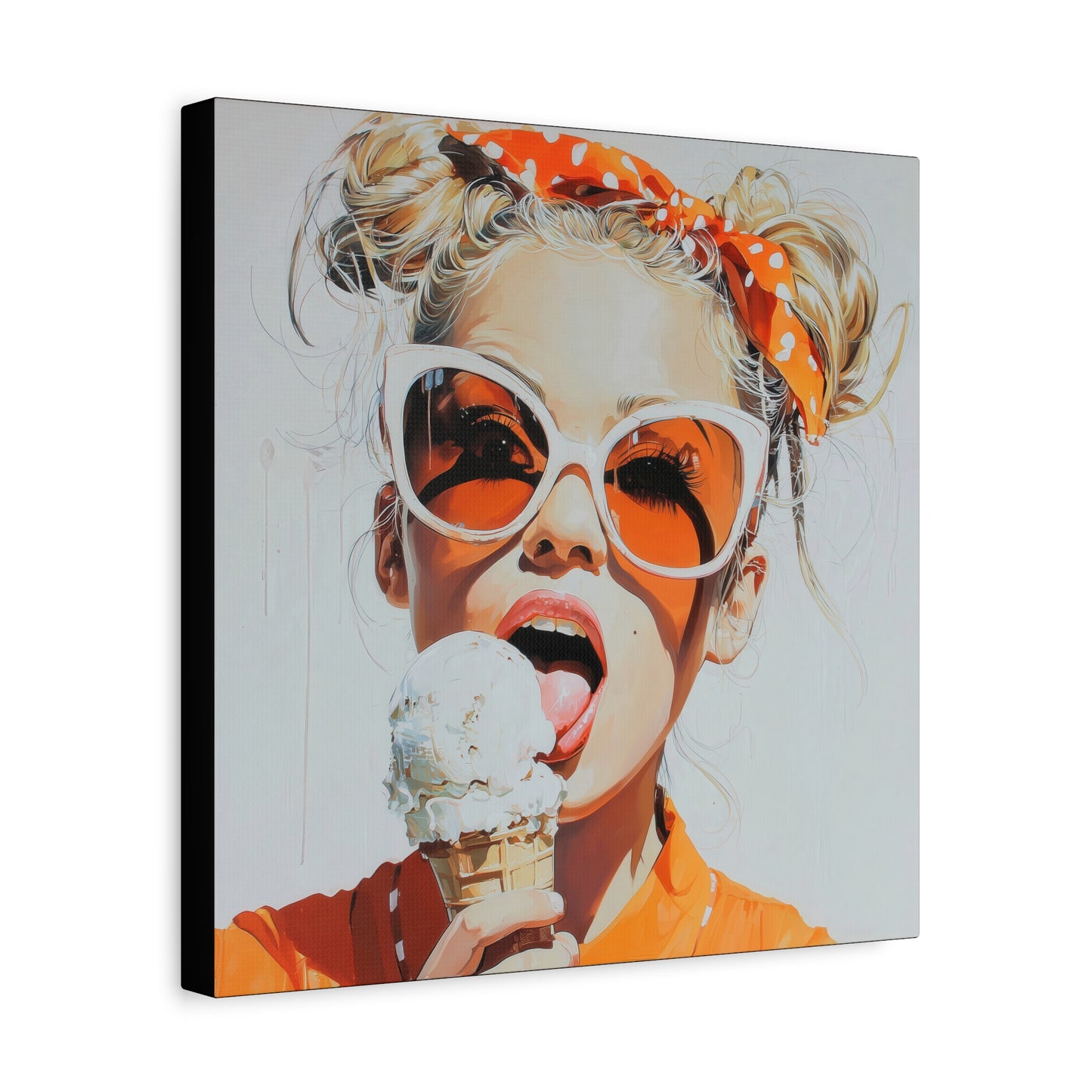 Gallery Wrapped Canvas, Sweet Summer Nostalgia, Sugar and Spice Art Canvas, Ice Cream Dreams Art – Birdie