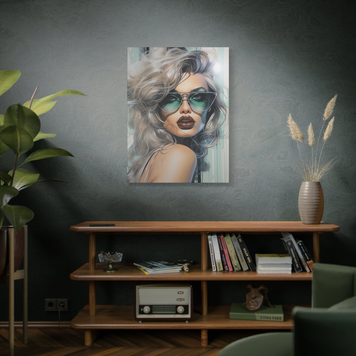 Canvas Gallery Wrapped High-Fashion Wall Art, Stylish Decor, Retro Femme Doll Pop Art – Natasha
