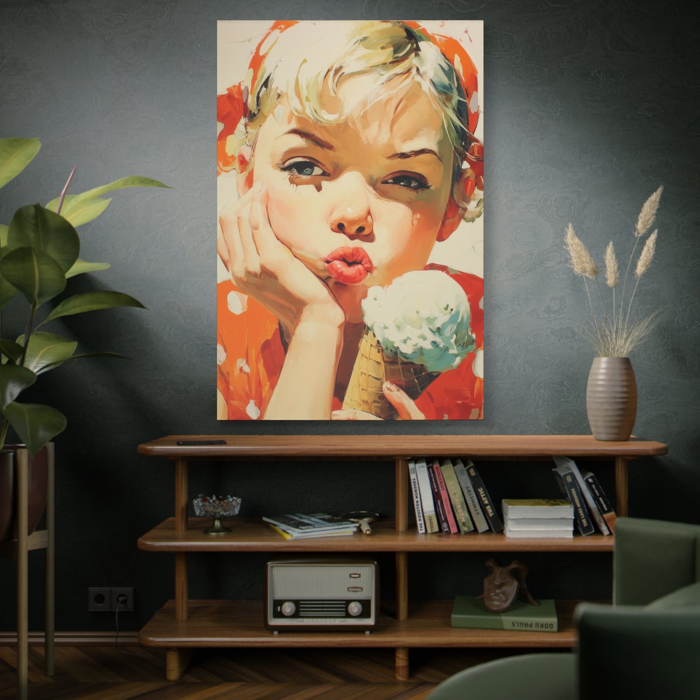 Gallery Wrapped Canvas, Sweet Summer Nostalgia, Sugar and Spice Art Canvas, Ice Cream Dreams Art – June