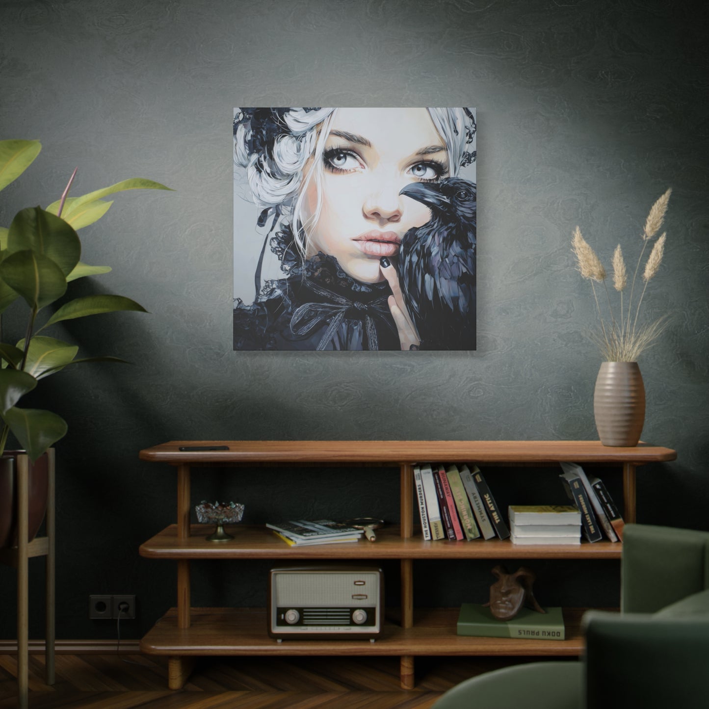 Gallery Wrapped Canvas, Myth and Bones Gothic Art Canvas, Dark Muse Canvas - Harlow