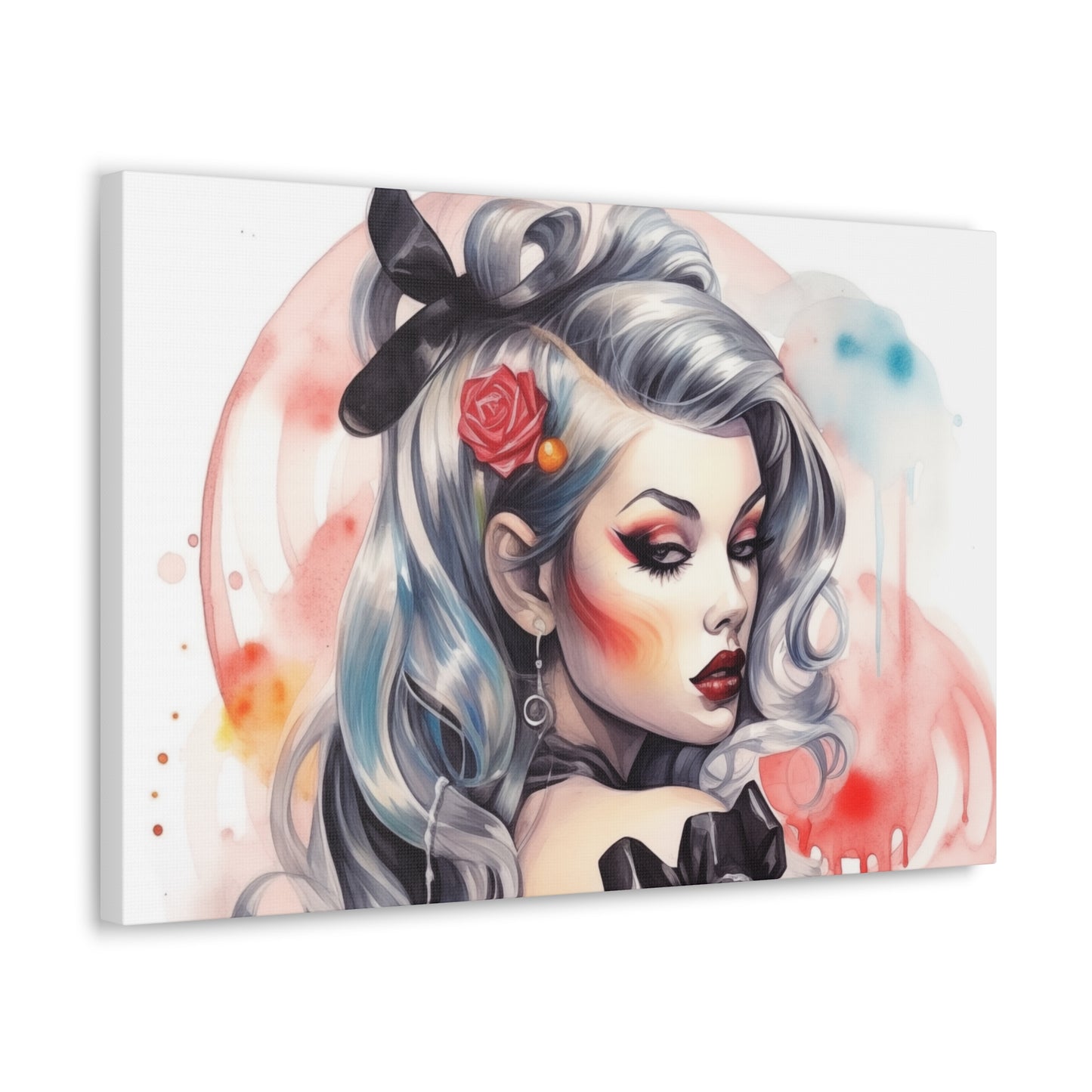 Gallery Wrapped Canvas, Edgy Tattooed Beauty, Urban Pop Art Canvas – Sabella