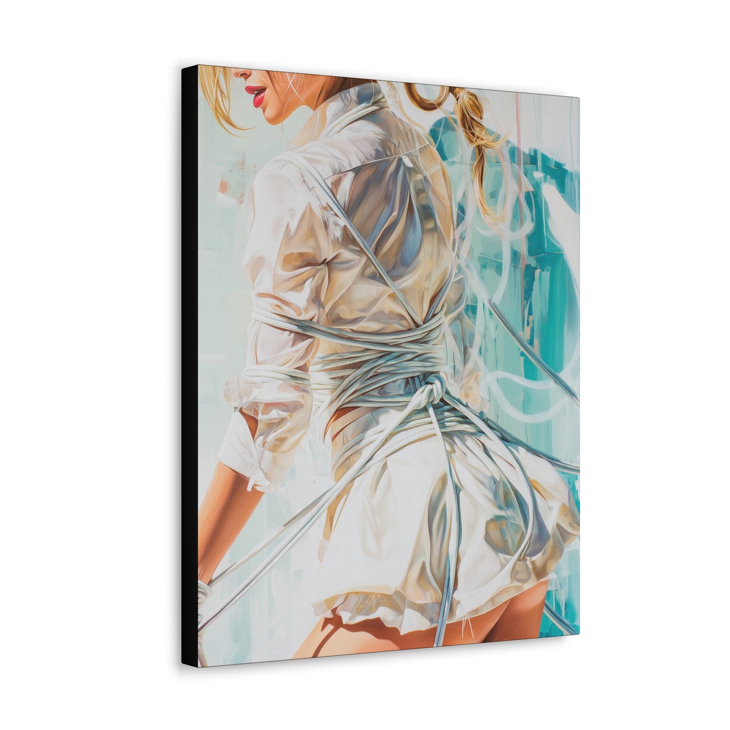 Gallery Wrapped Canvas, Ropes and Reverence Art Canvas, Erotic Shibari Art Canvas – Hannah