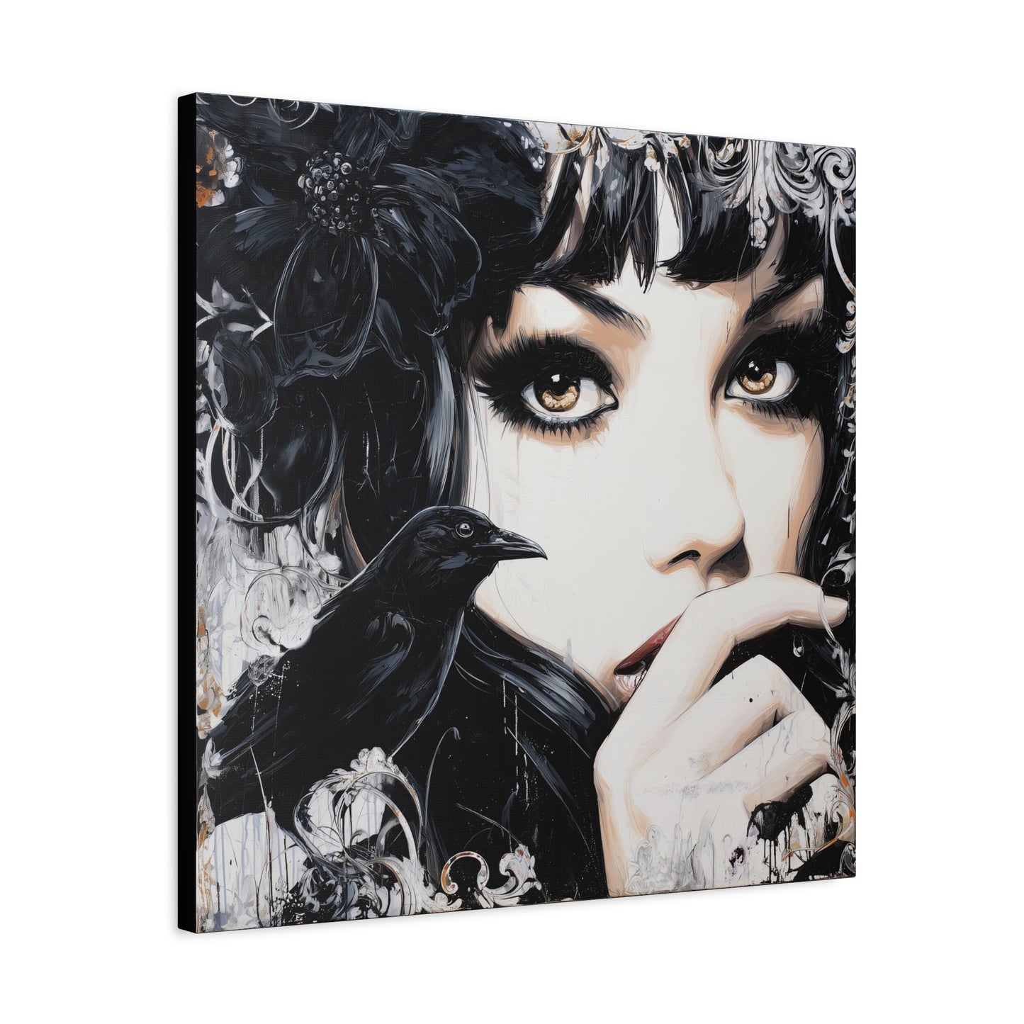 Gallery Wrapped Canvas, Myth and Bones Gothic Art Canvas, Dark Muse Canvas - Sable