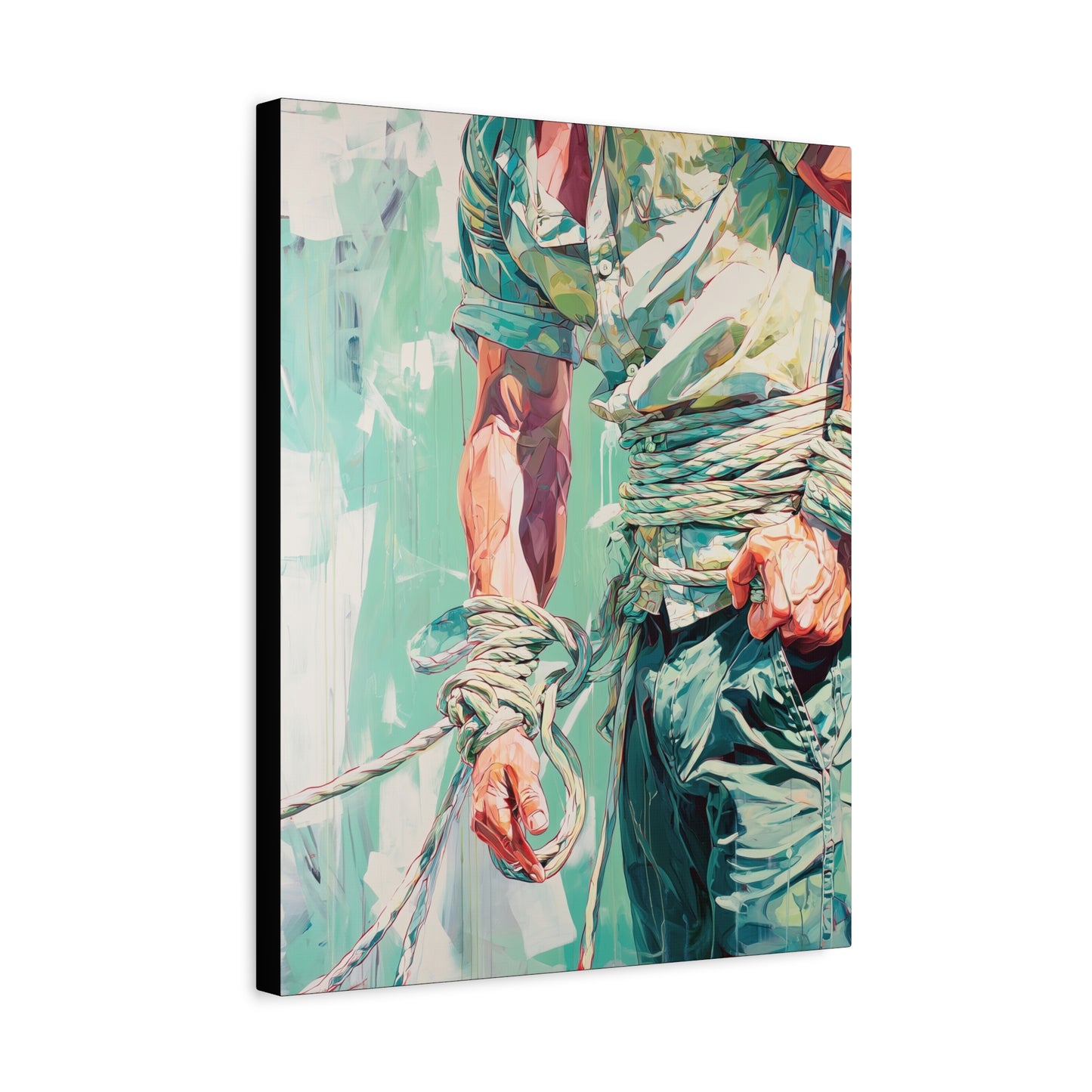 Gallery Wrapped Canvas, Ropes and Reverence Art Canvas, Erotic Shibari Art Canvas – Jiro