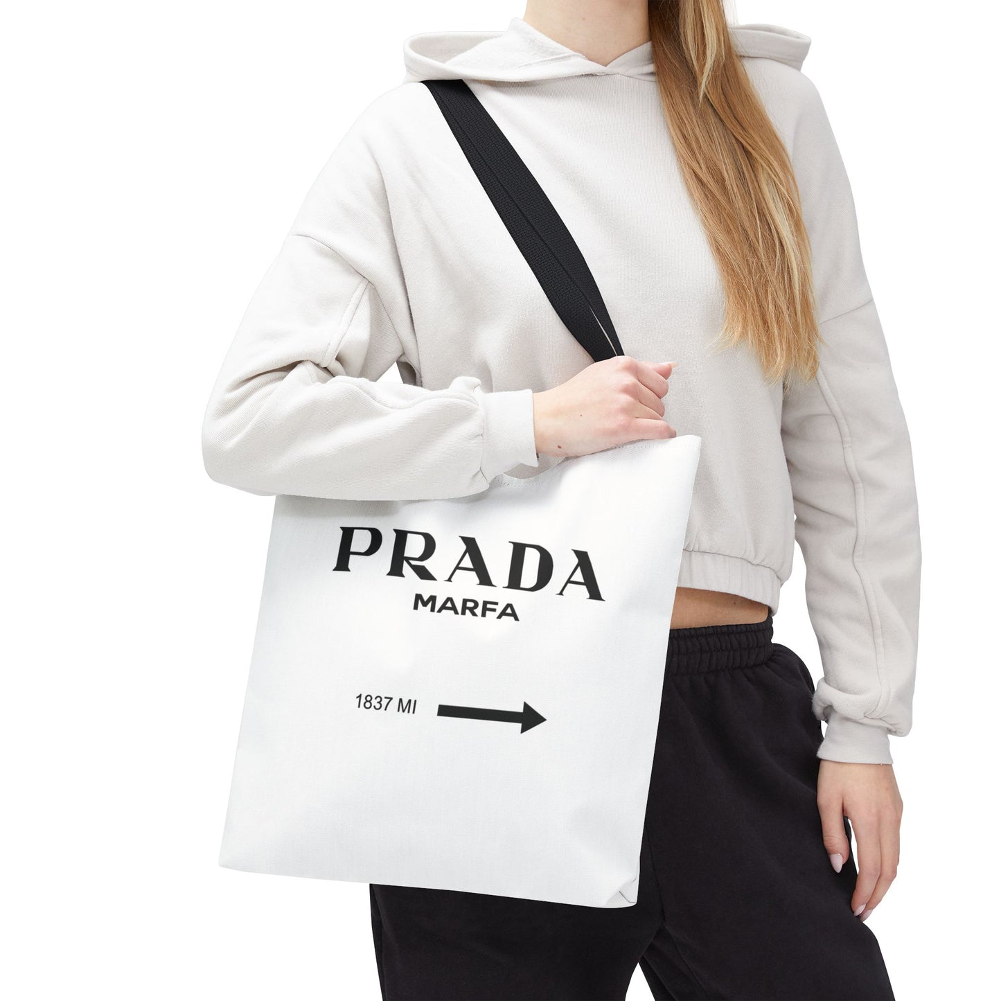 Designer Inspired Tote Bag, Utility Tote - Marfa Art Installation Tote - 1837 Miles