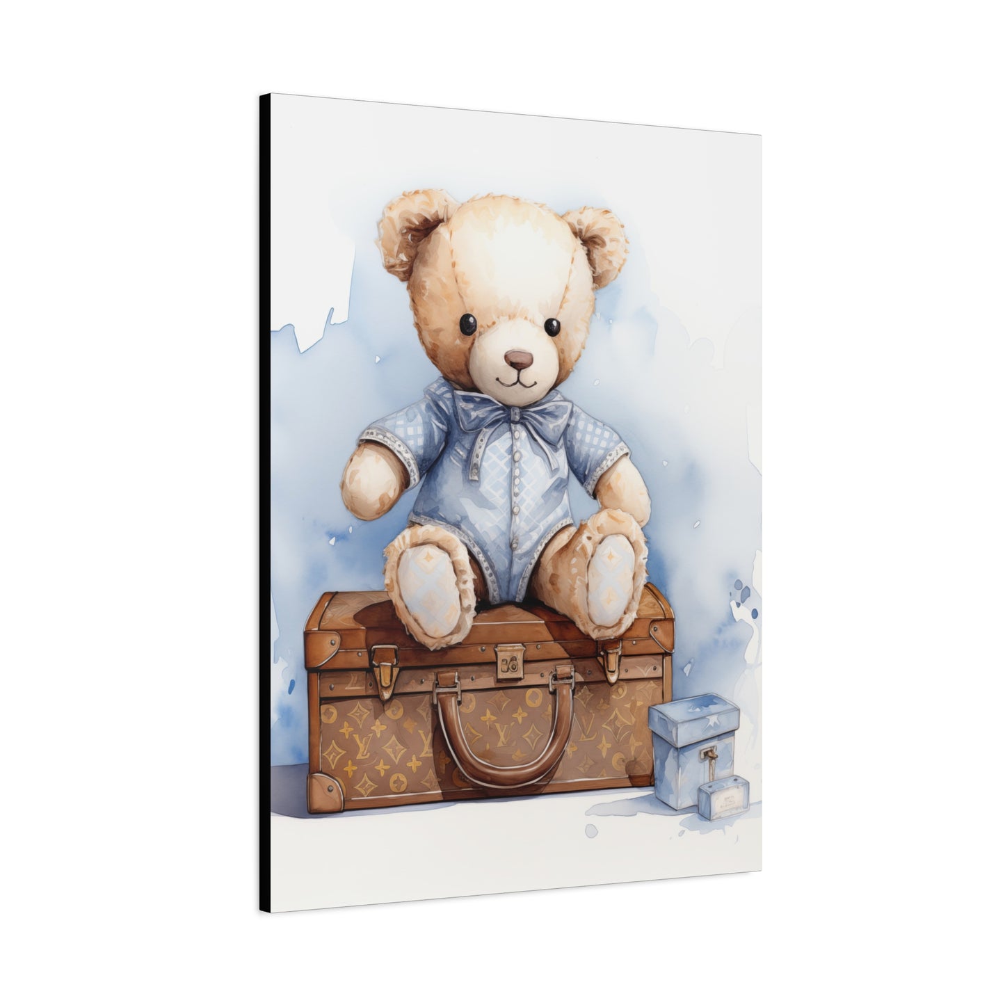 Canvas Gallery Wrap - Designer Trunk Bear Wall Art - Blu