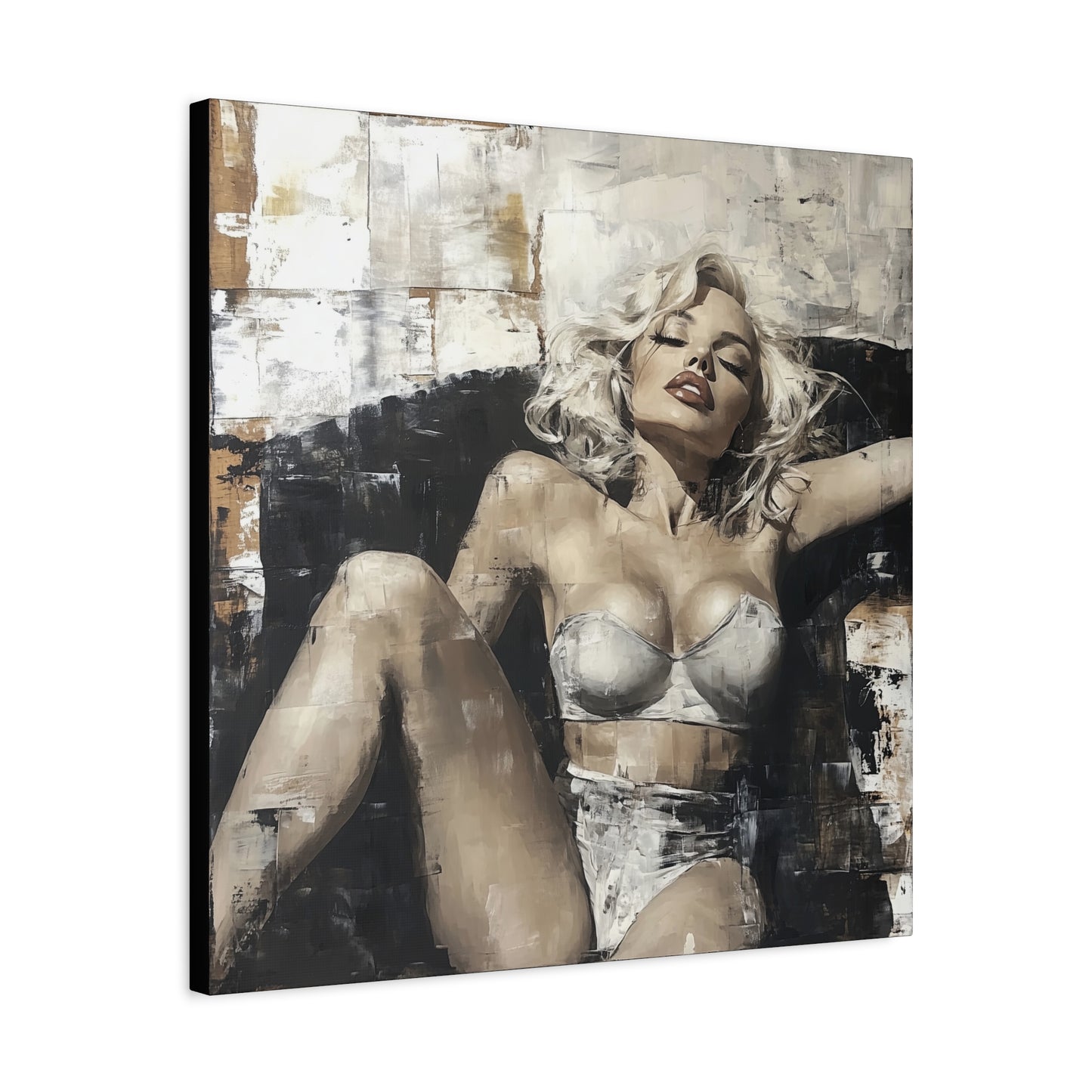 Gallery Wrapped Canvas, Guilt and Grit Adult Art Canvas, Erotic Pinup Art Canvas – Lyra