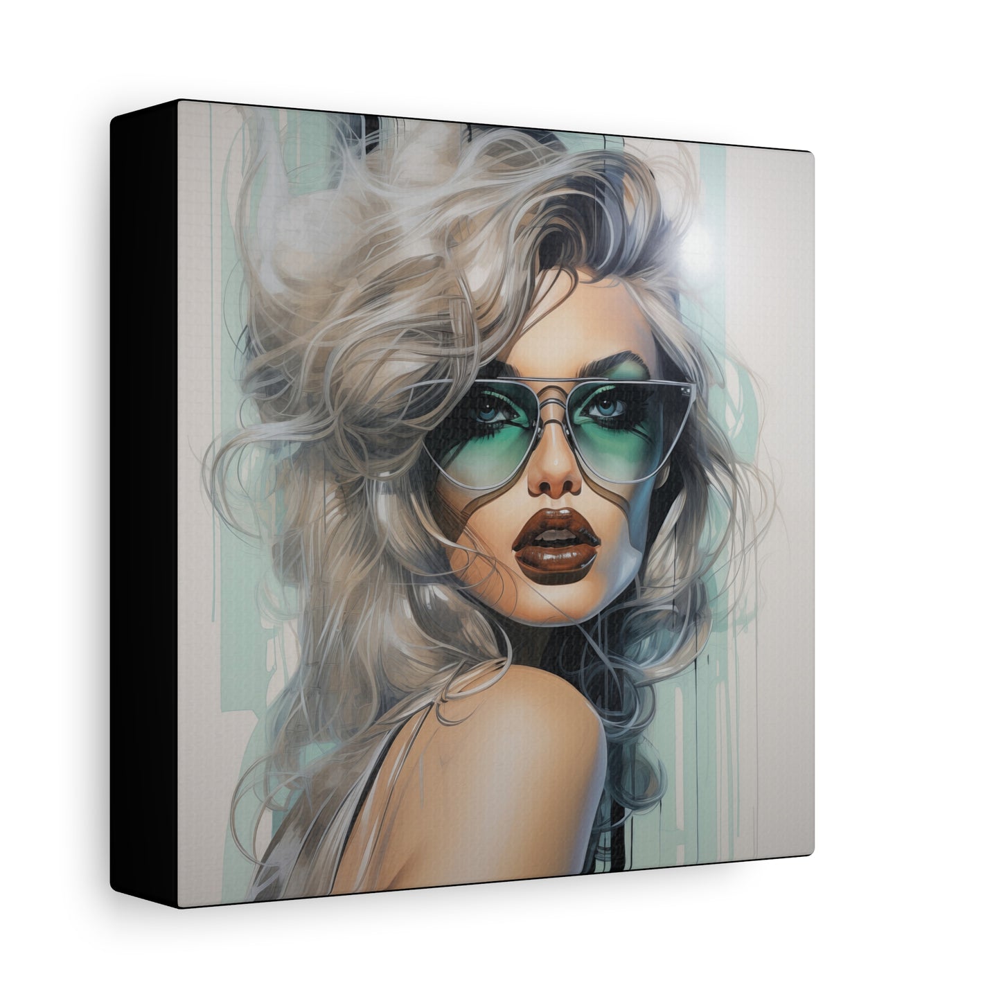 Canvas Gallery Wrapped High-Fashion Wall Art, Stylish Decor, Retro Femme Doll Pop Art – Natasha