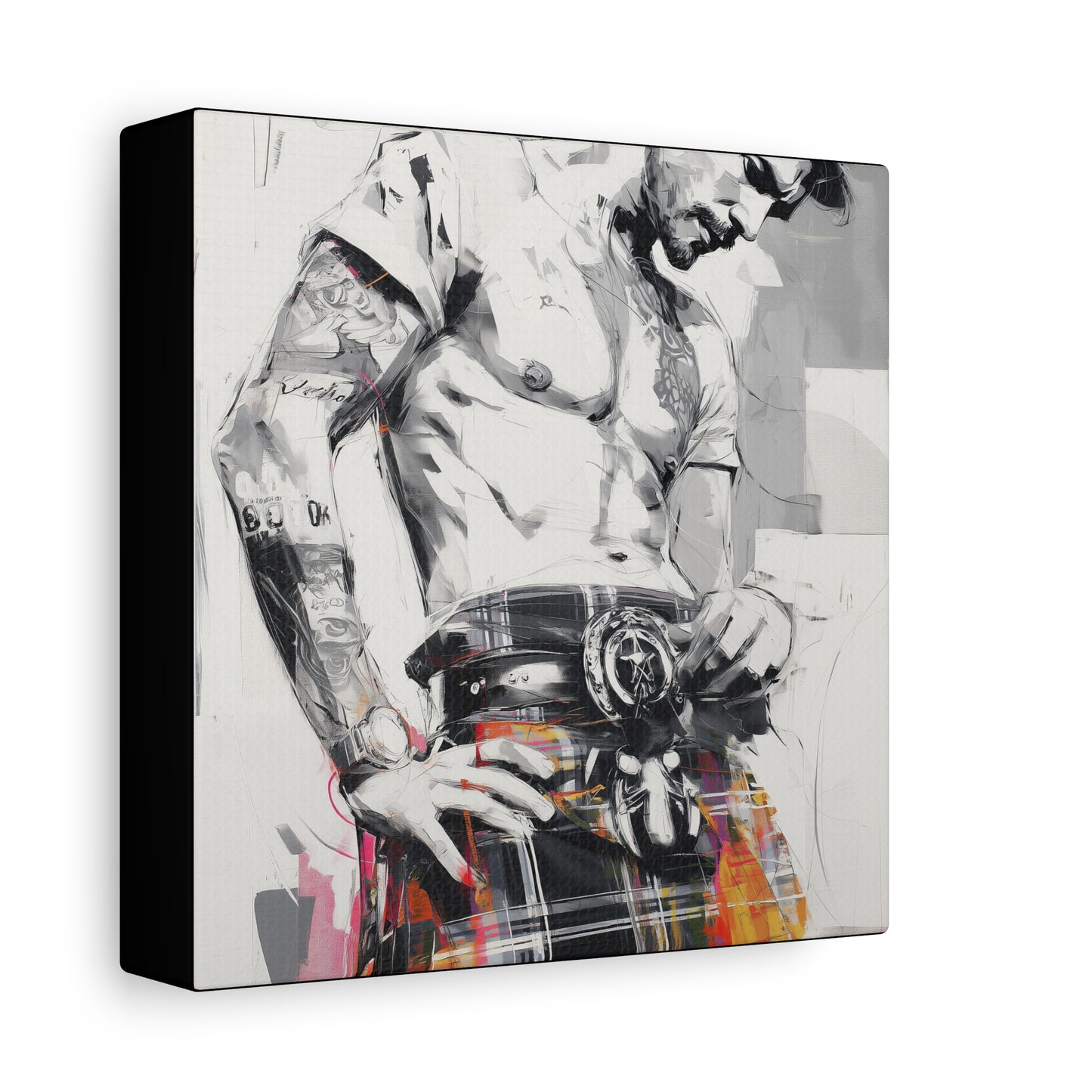 Gallery Wrapped Canvas, Kilts and Carnage Art Canvas, Erotic Pinup Art Canvas – Callum
