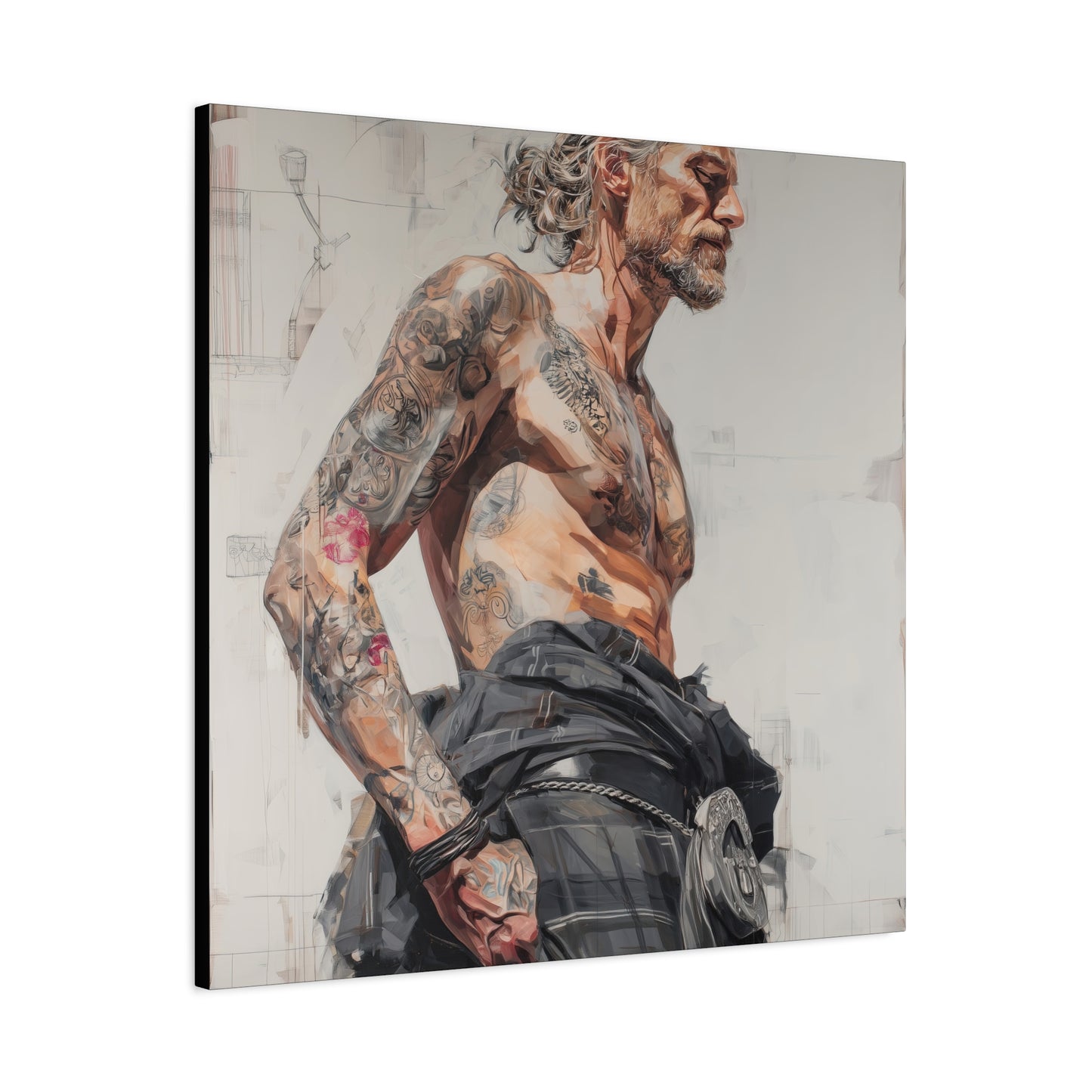 Gallery Wrapped Canvas, Kilts and Carnage Art Canvas, Erotic Pinup Art Canvas – Struan