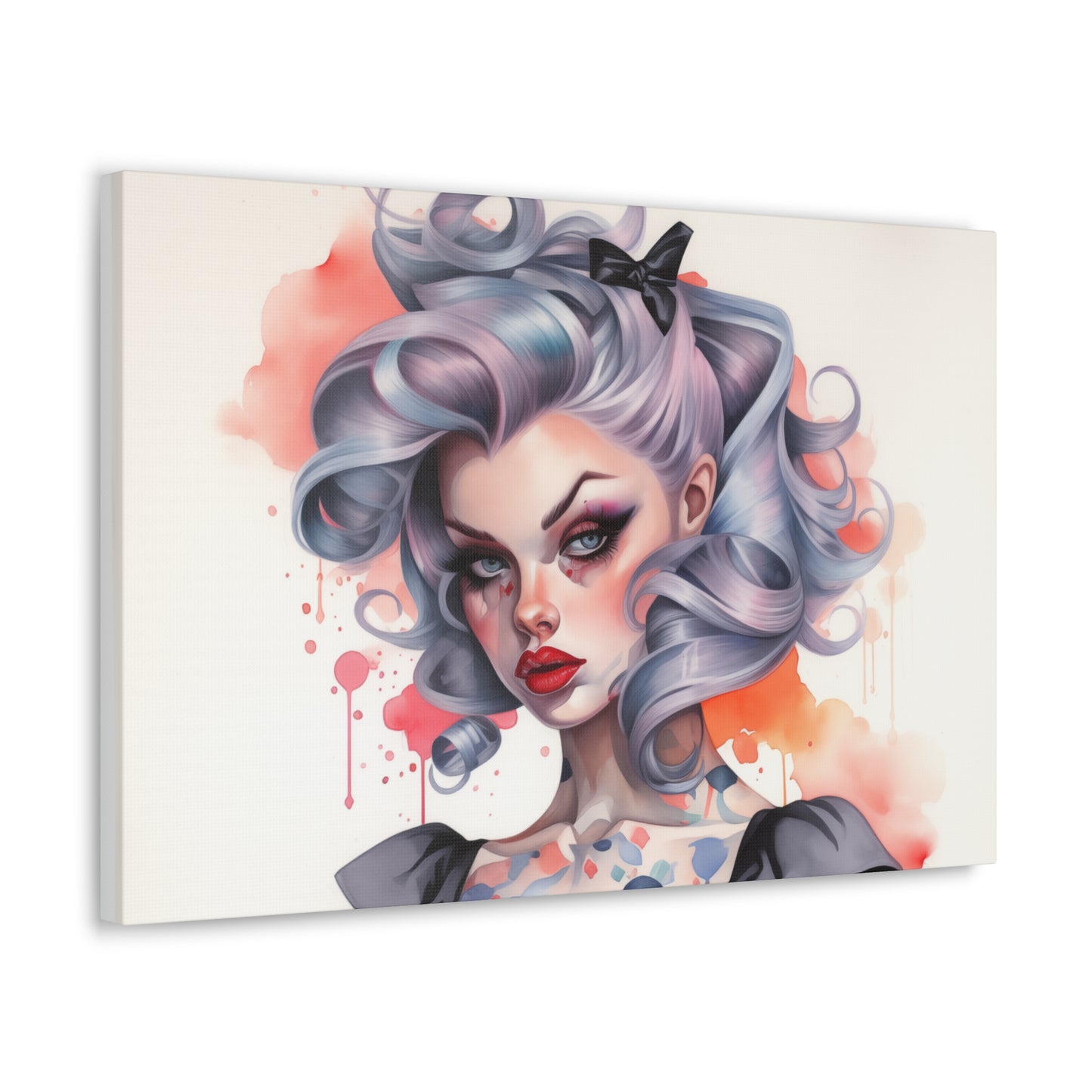Gallery Wrapped Canvas, Edgy Tattooed Beauty, Urban Pop Art Canvas – Noelle