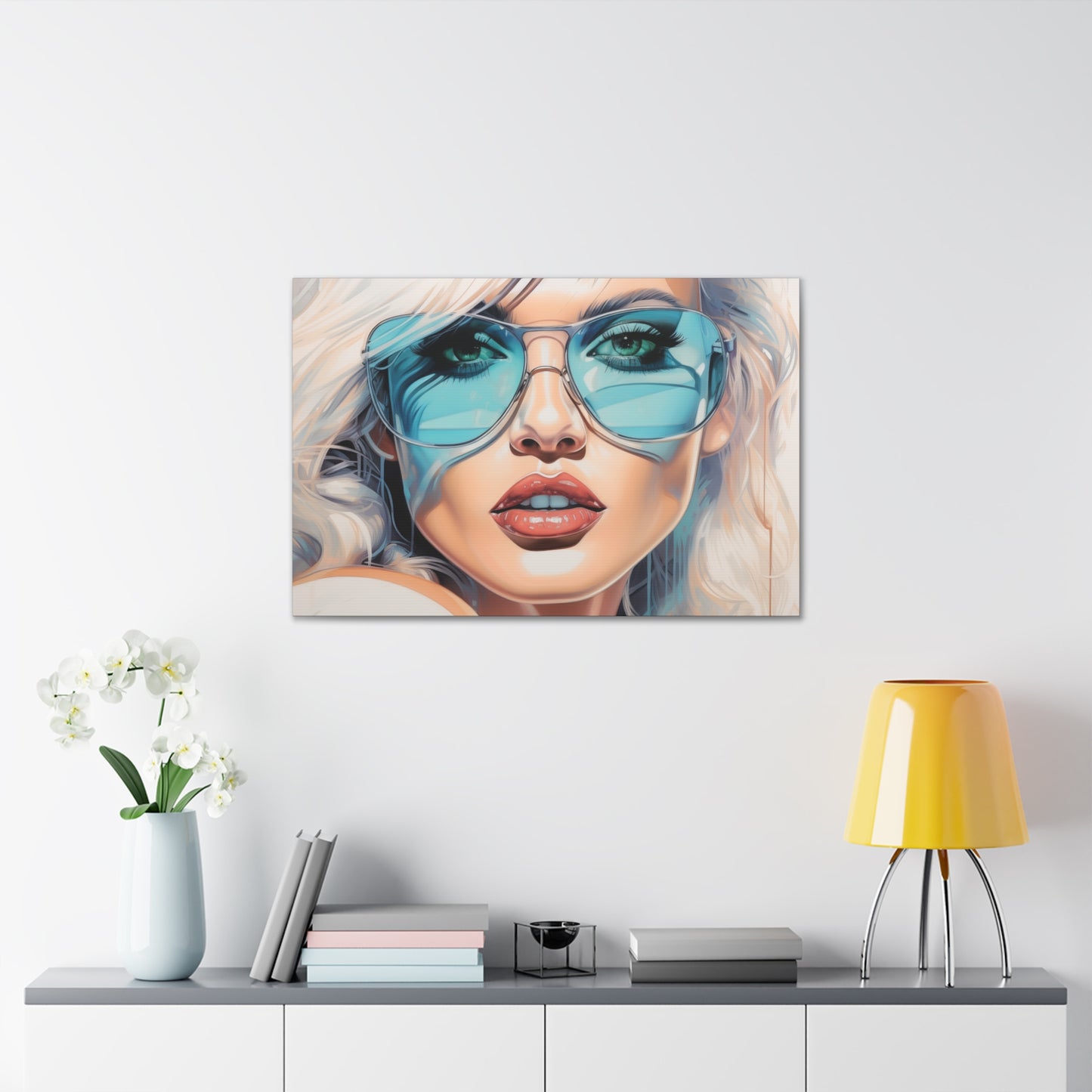 Canvas Gallery Wrapped High-Fashion Wall Art, Stylish Decor, Retro Femme Doll Pop Art – Nova