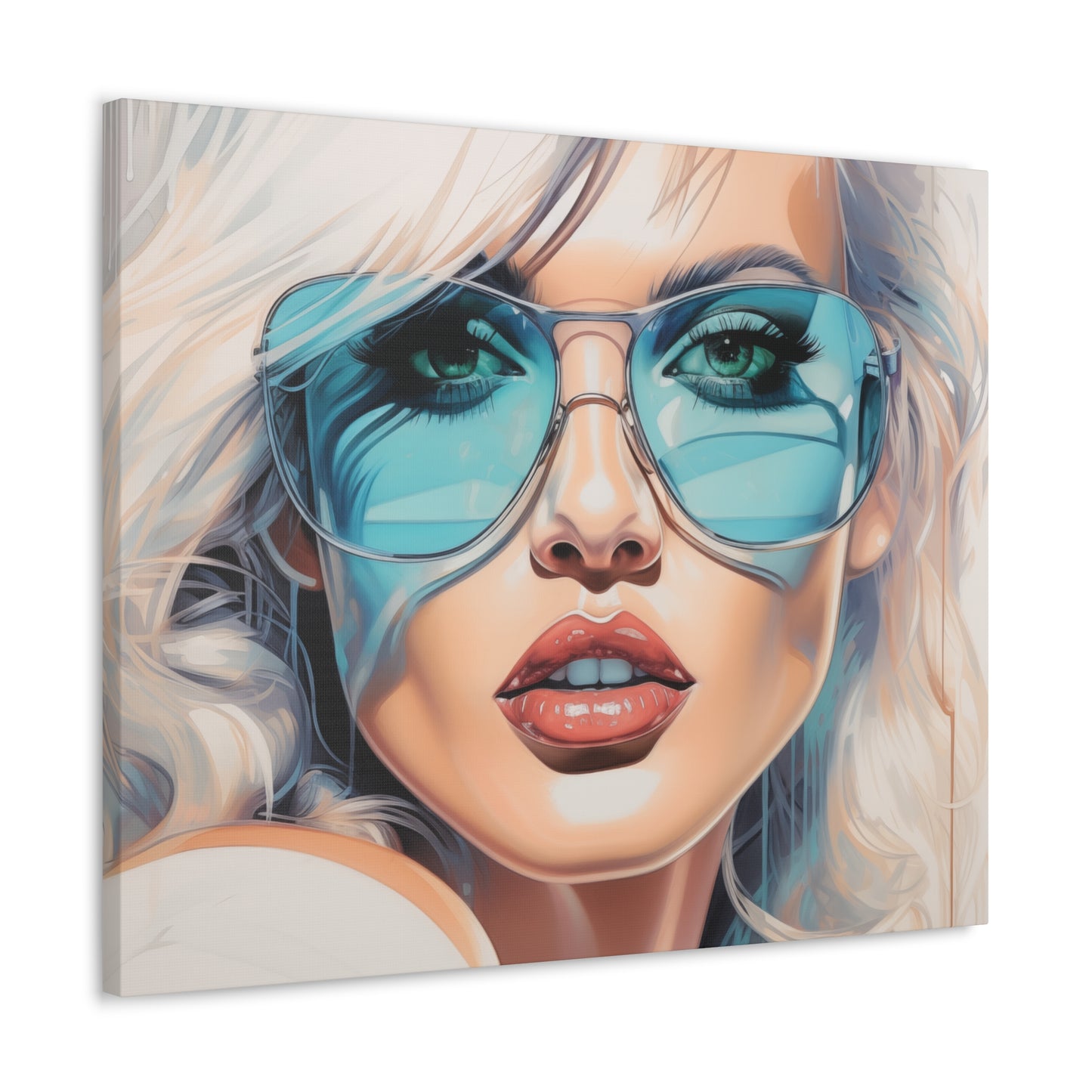 Canvas Gallery Wrapped High-Fashion Wall Art, Stylish Decor, Retro Femme Doll Pop Art – Nova