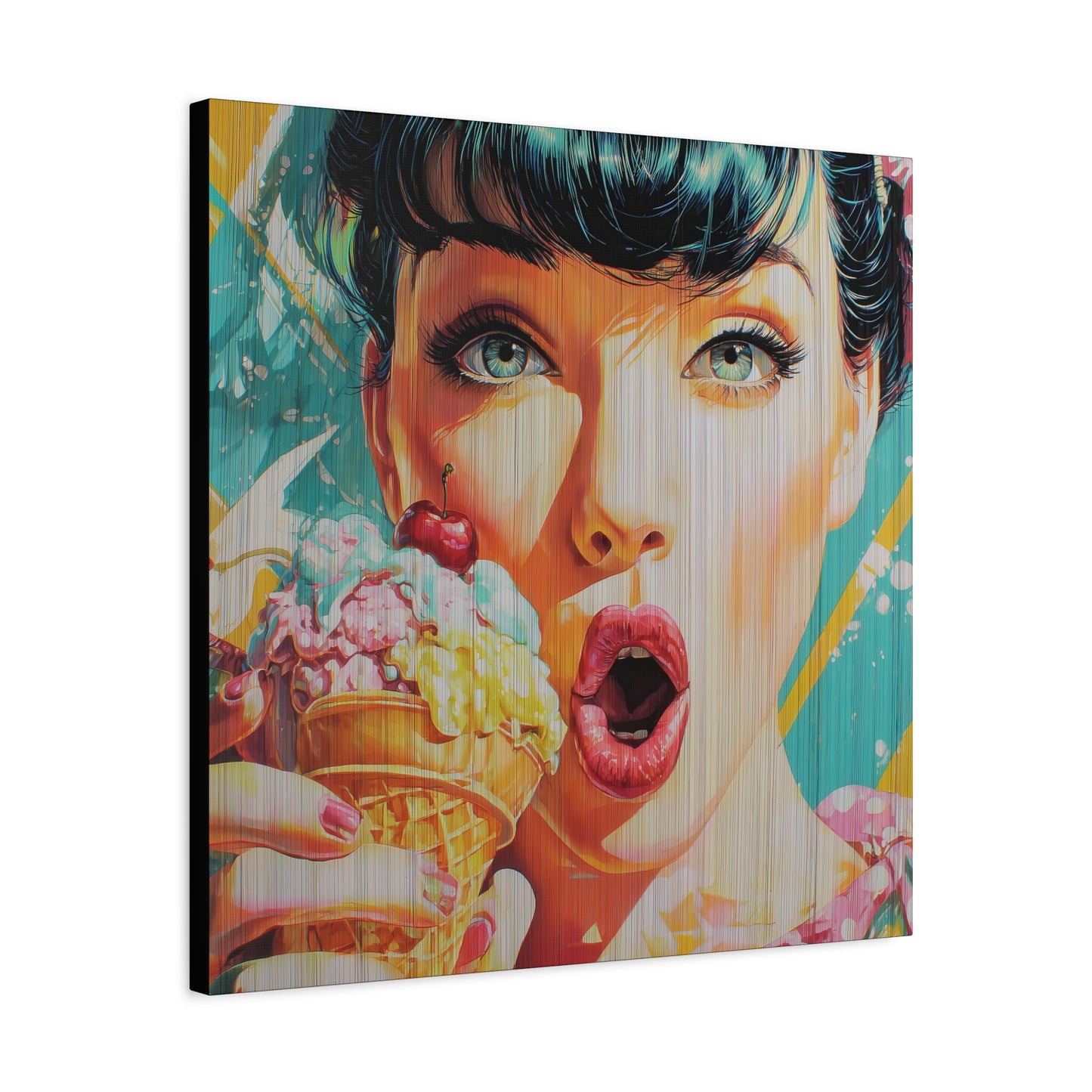 Gallery Wrapped Canvas, Sweet Summer Nostalgia, Sugar and Spice Art Canvas, Ice Cream Dreams Art – Penny