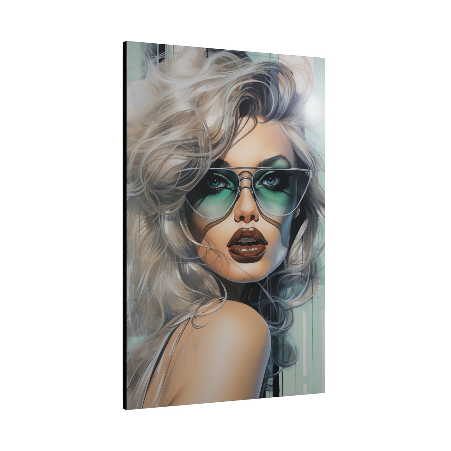 Canvas Gallery Wrapped High-Fashion Wall Art, Stylish Decor, Retro Femme Doll Pop Art – Natasha