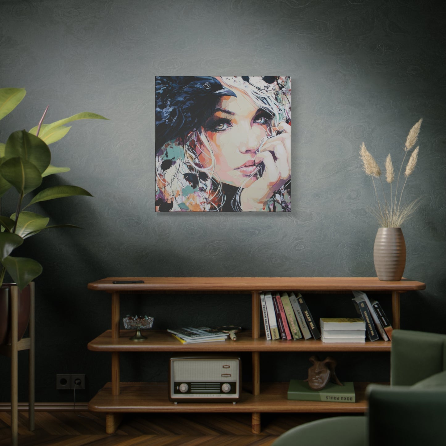 Gallery Wrapped Canvas, Myth and Bones Gothic Art Canvas, Dark Muse Canvas - Calista