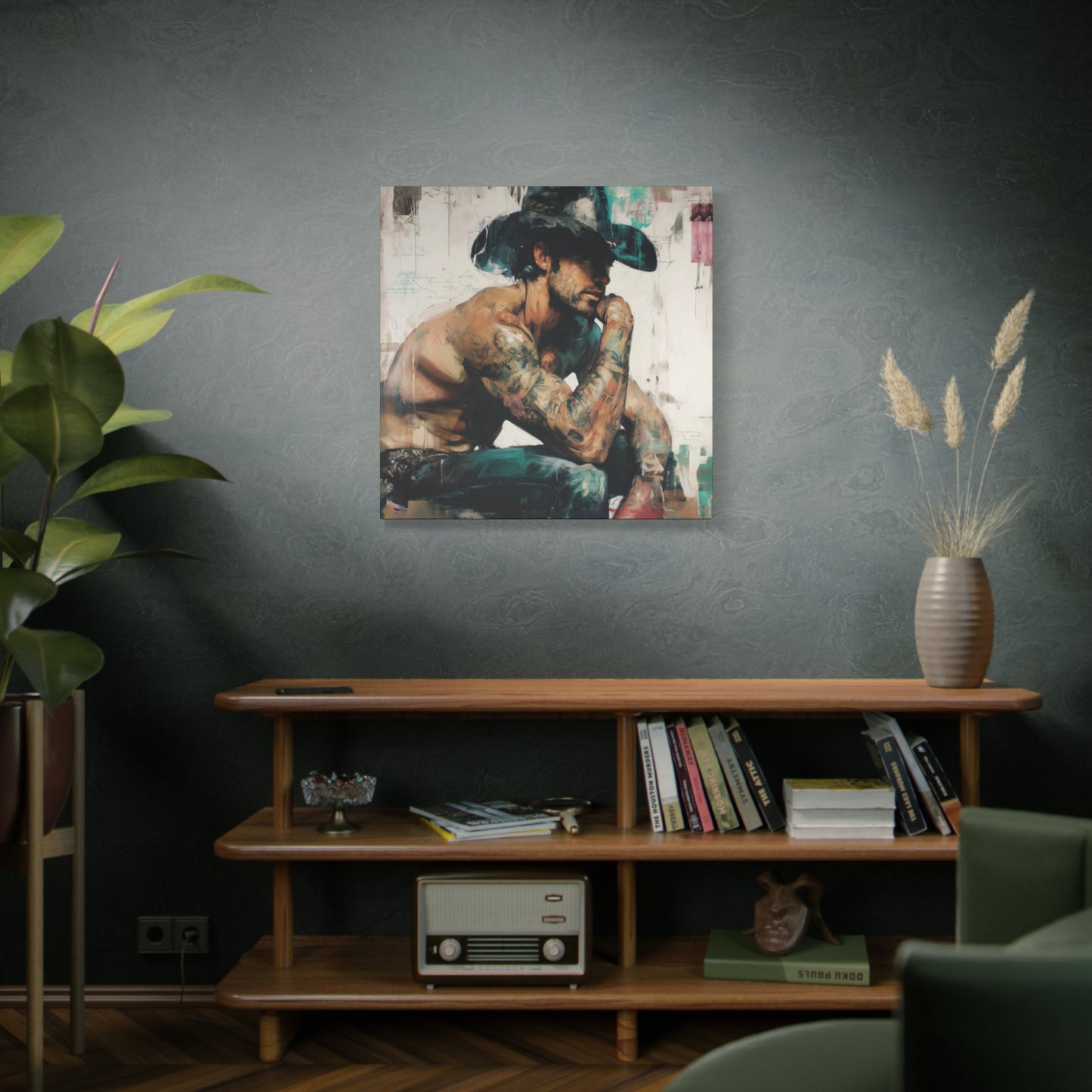 Gallery Wrapped Canvas, Wranglers and Wreckage Art Canvas, Erotic Pinup Art Canvas – Jimmy