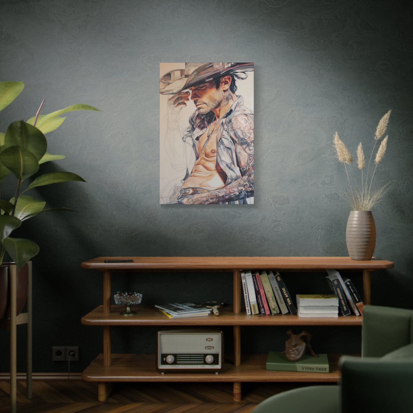 Gallery Wrapped Canvas, Wranglers and Wreckage Art Canvas, Erotic Pinup Art Canvas – Huck