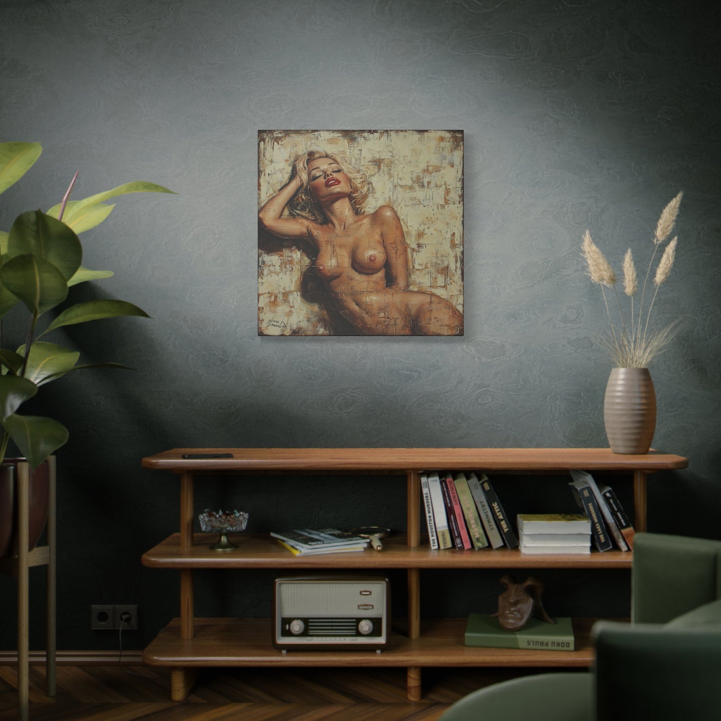 Gallery Wrapped Canvas, Guilt and Grit Adult Art Canvas, Erotic Pinup Art Canvas – Amelie