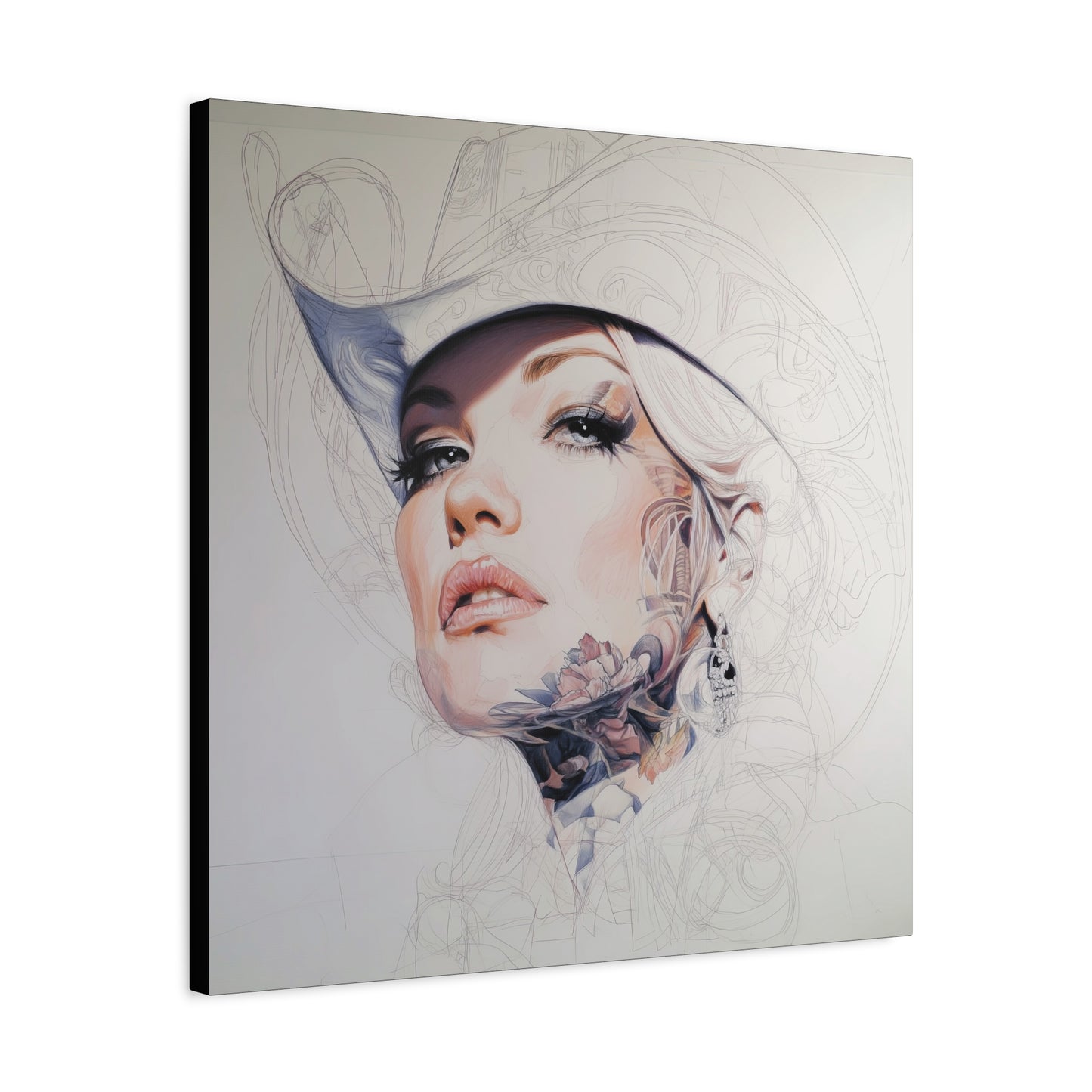 Gallery Wrapped Canvas, Wranglers and Wreckage Art Canvas, Erotic Pinup Art Canvas – Roxy