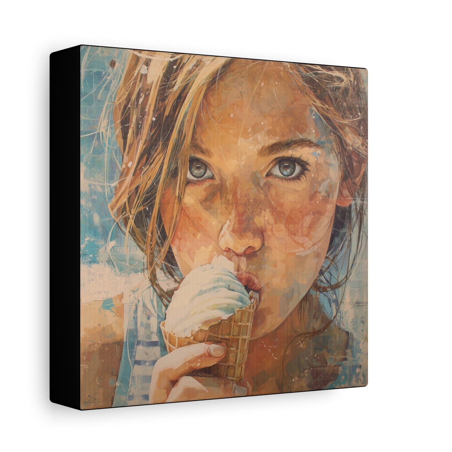 Gallery Wrapped Canvas, Sweet Summer Nostalgia, Sugar and Spice Art Canvas, Ice Cream Dreams Art – Bea