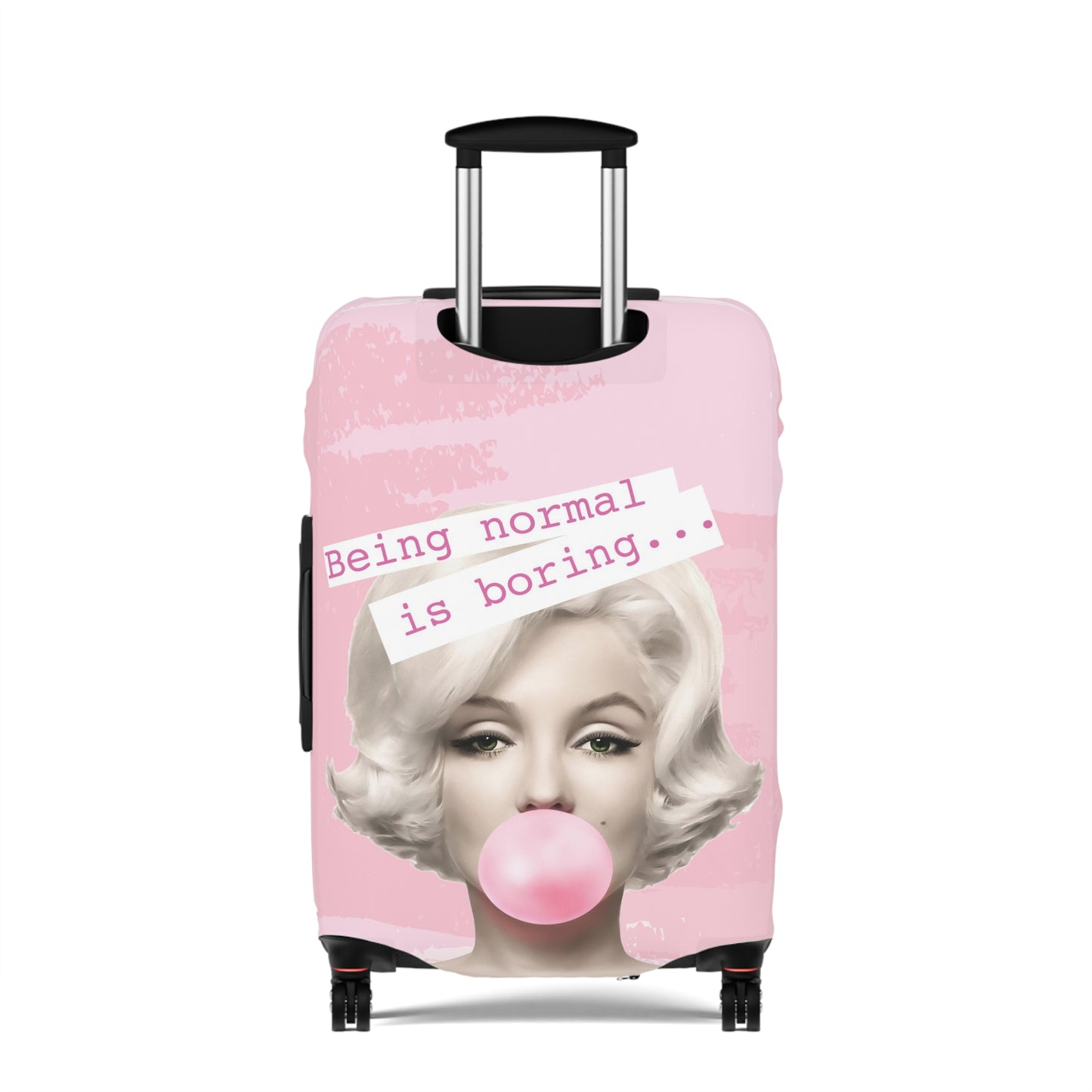 Marilyn Monroe Luggage Cover - Being Normal is Boring - Light Pink