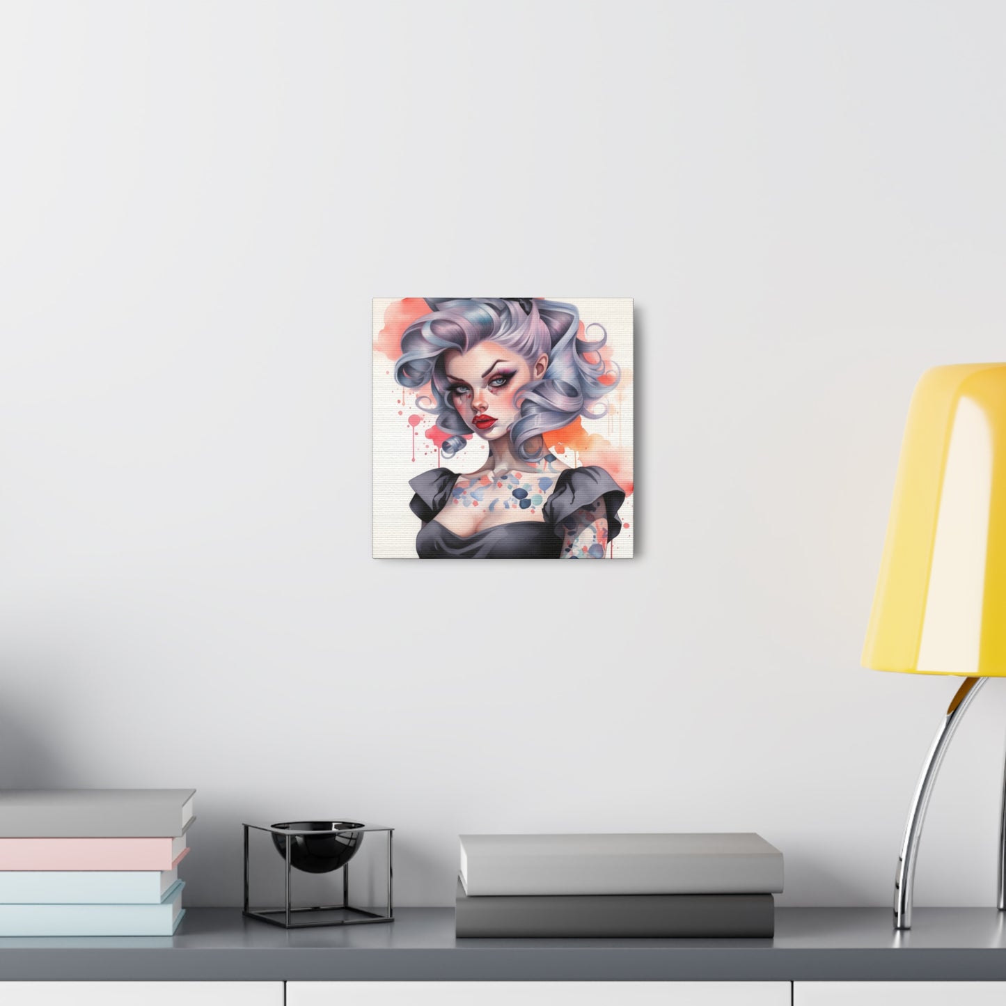 Gallery Wrapped Canvas, Edgy Tattooed Beauty, Urban Pop Art Canvas – Noelle