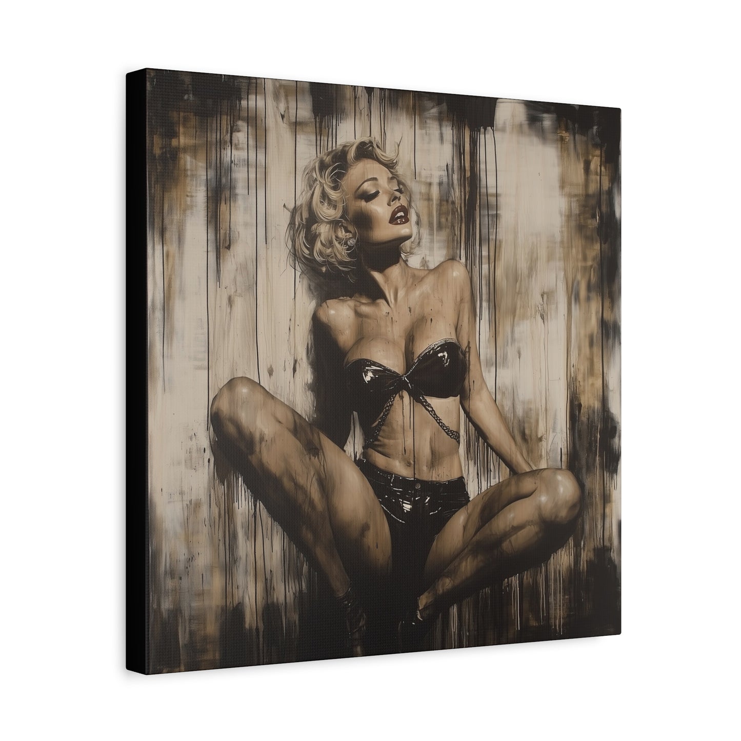 Gallery Wrapped Canvas, Guilt and Grit Adult Art Canvas, Erotic Pinup Art Canvas – Calista