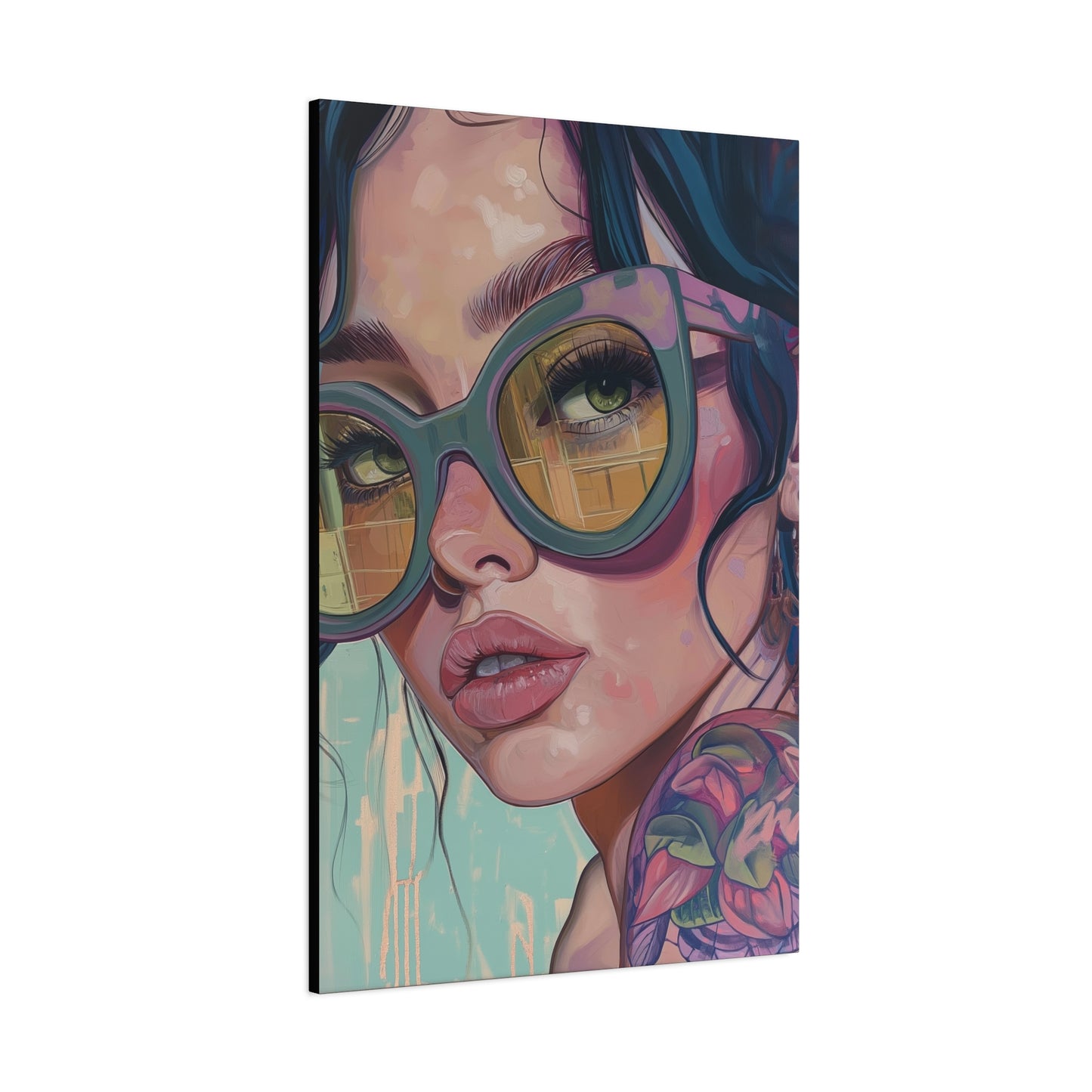 Canvas Gallery Wrap, Ladies in Lenses Wall Art, Abstract Femme Girl Art - Meg