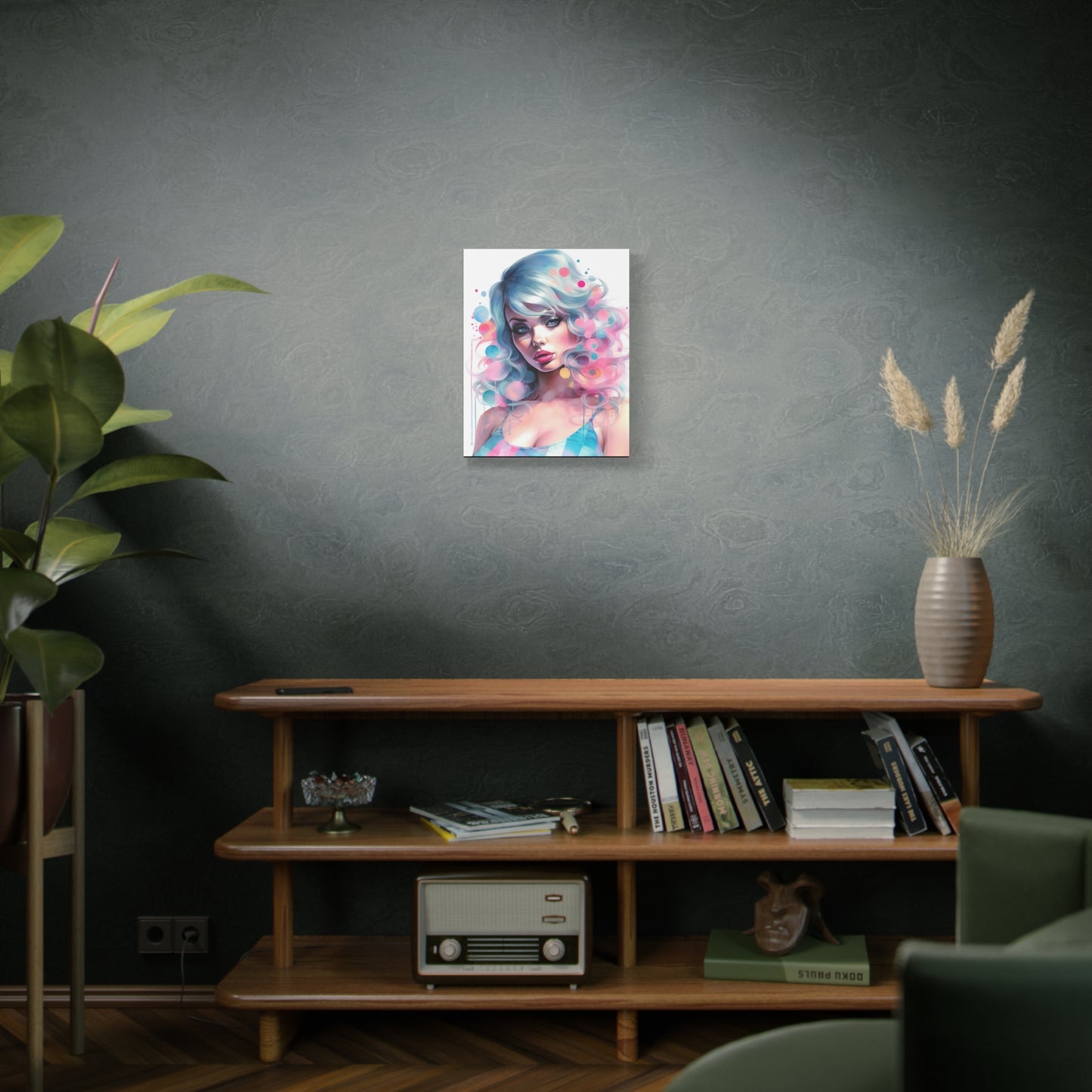 Canvas Gallery Wrapped High-Fashion Wall Art, Stylish Decor, Retro Femme Doll Pop Art – Sylvie