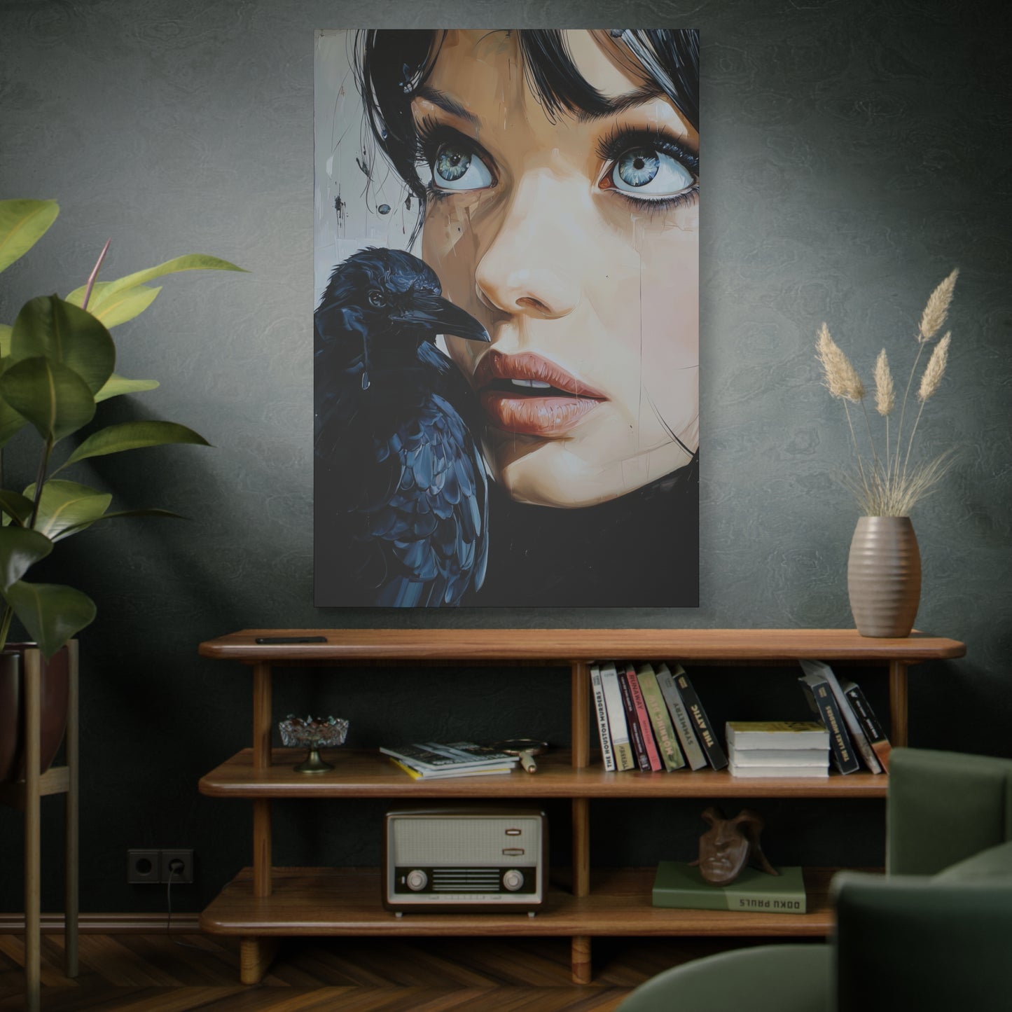 Gallery Wrapped Canvas, Myth and Bones Gothic Art Canvas, Dark Muse Canvas - Azula
