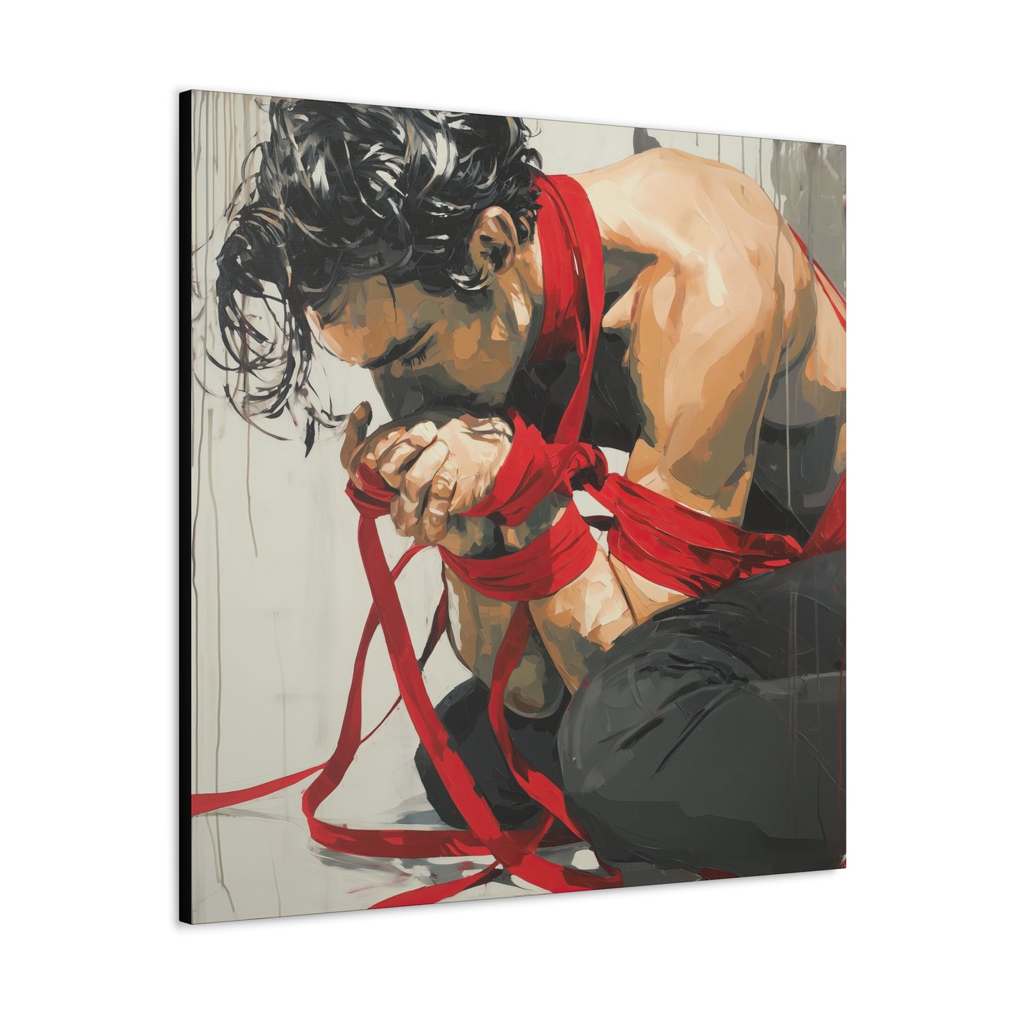 Gallery Wrapped Canvas, Ropes and Reverence Art Canvas, Erotic Shibari Art Canvas – Theo