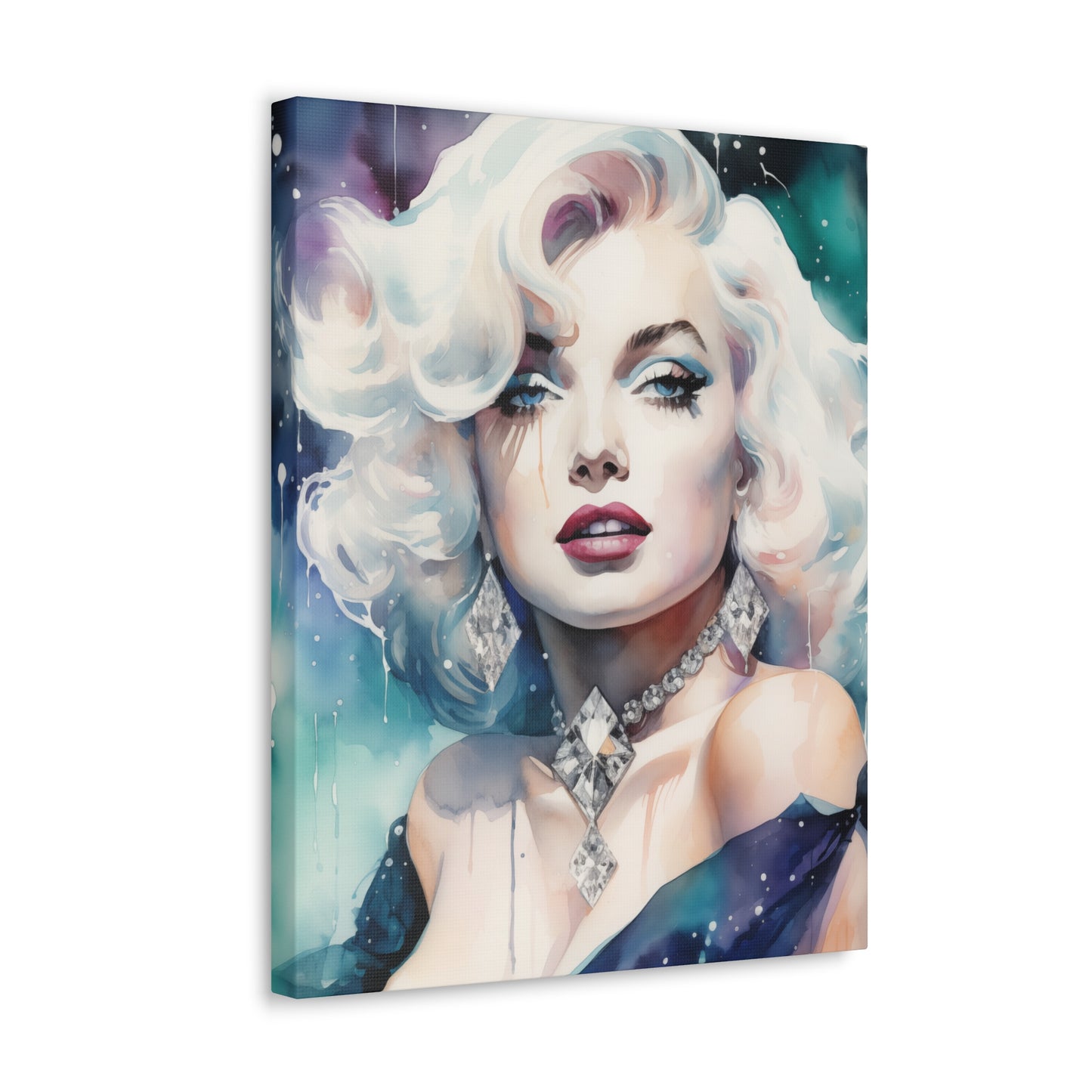 Canvas Wall Art, Gallery Wrapped Pop Art, Celebrity Wall Art – Marilyn Monroe - Diamonds