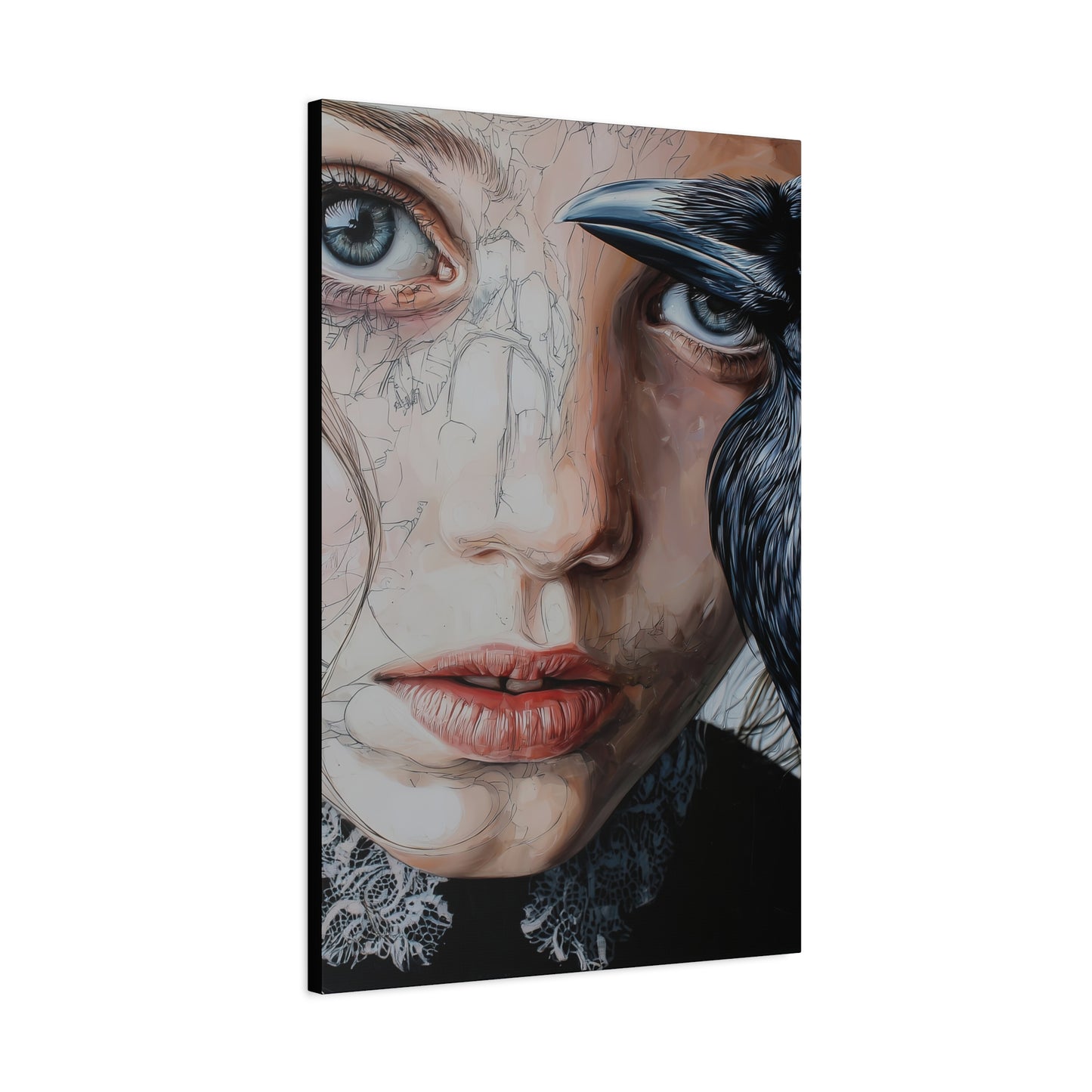 Gallery Wrapped Canvas, Myth and Bones Gothic Art Canvas, Dark Muse Canvas - Clio
