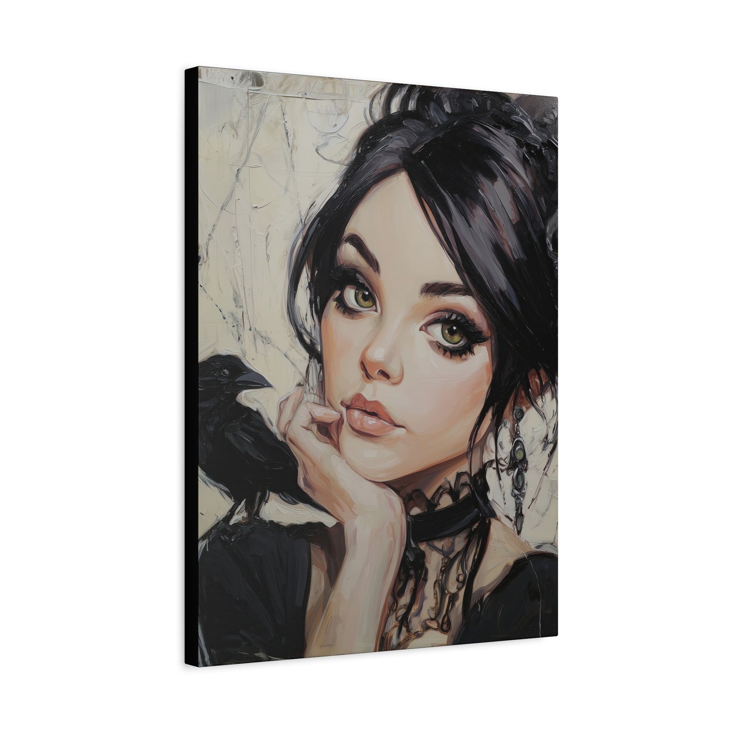 Gallery Wrapped Canvas, Myth and Bones Gothic Art Canvas, Dark Muse Canvas - Verity
