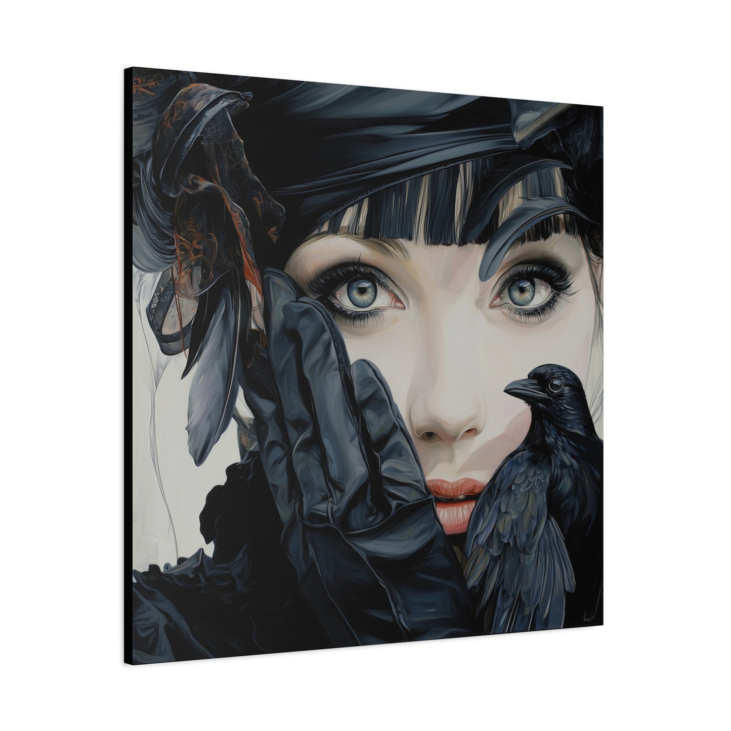 Gallery Wrapped Canvas, Myth and Bones Gothic Art Canvas, Dark Muse Canvas - Mireille
