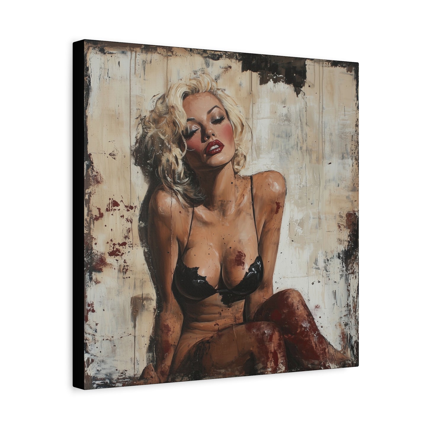 Gallery Wrapped Canvas, Guilt and Grit Adult Art Canvas, Erotic Pinup Art Canvas – Zadie