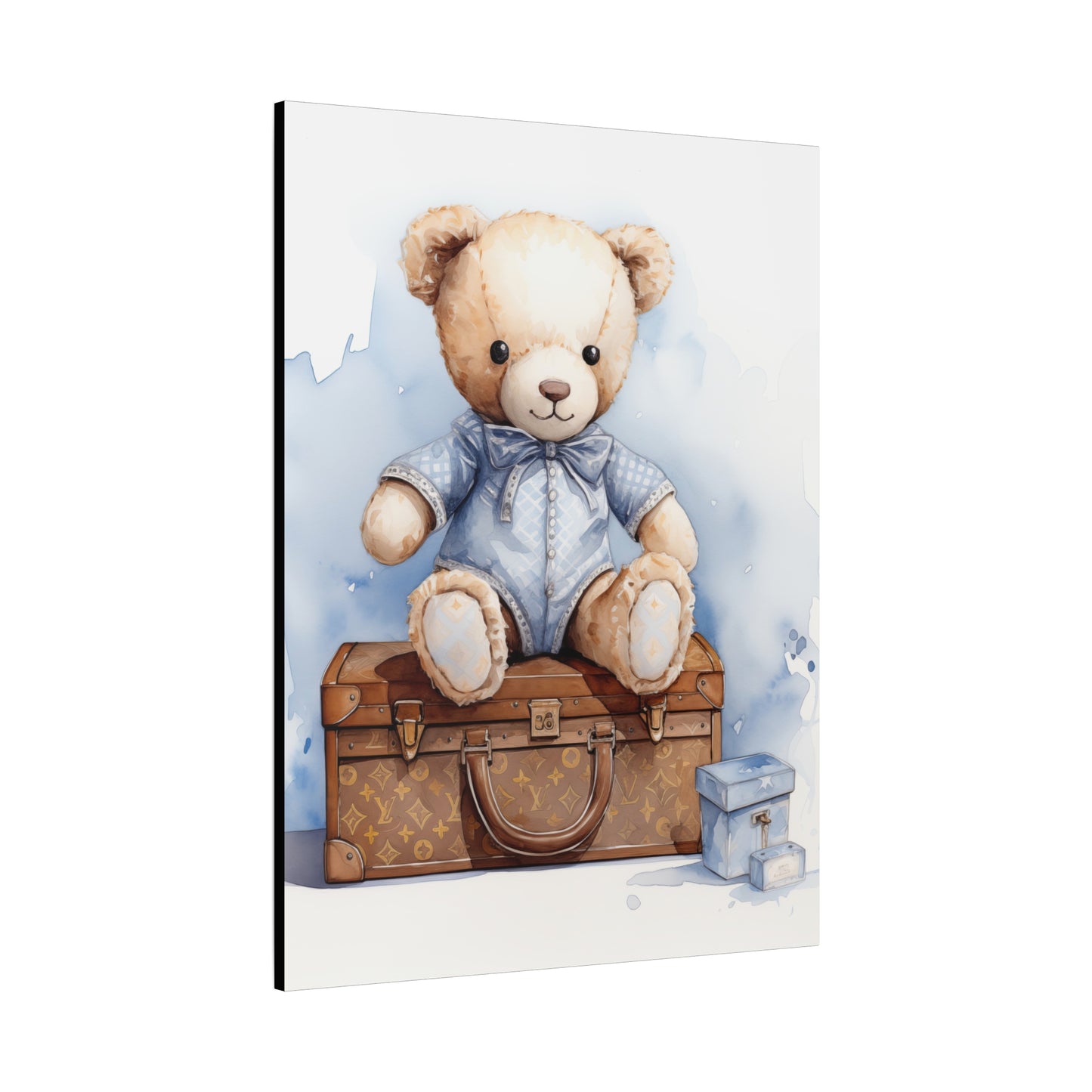 Canvas Gallery Wrap - Designer Trunk Bear Wall Art - Blu